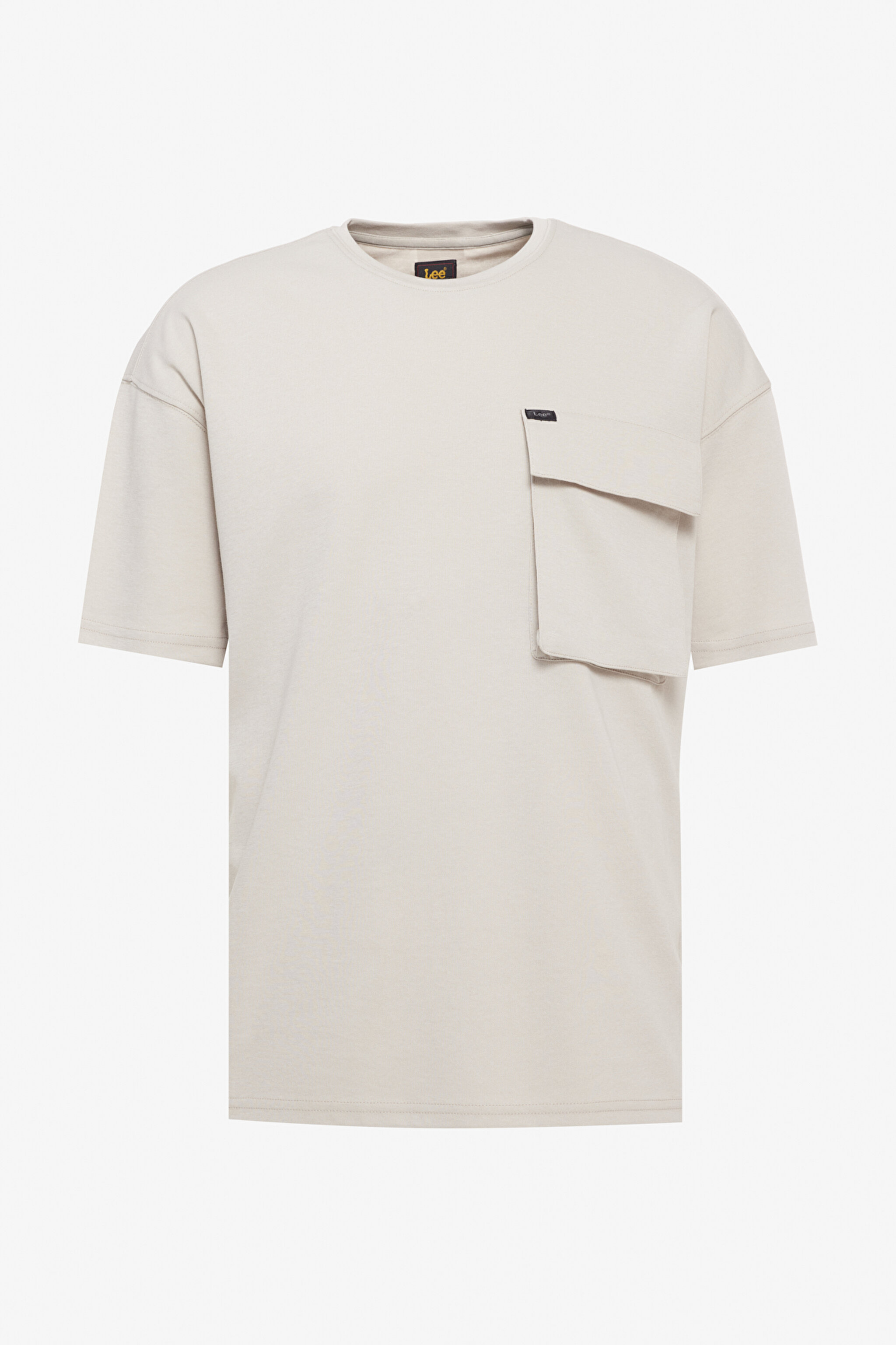 Loose Fit Rahat Kesim  Bisiklet Yaka Gri Tişört - Gray-L241669035 (görsel 6)
