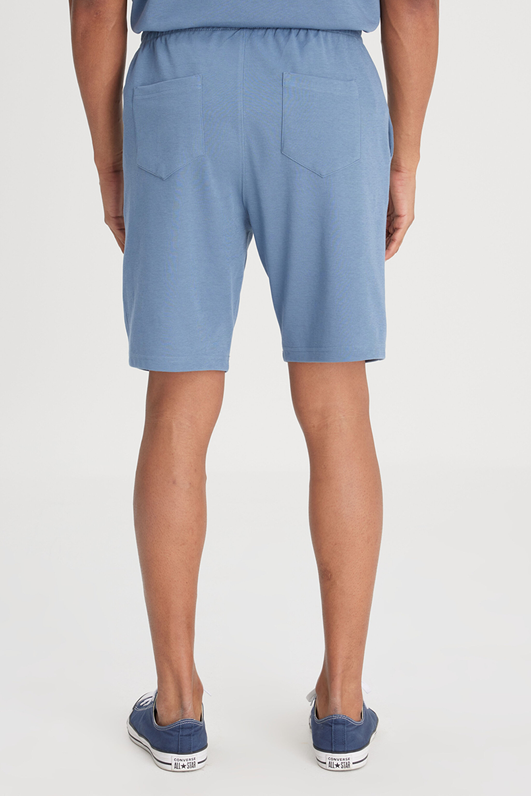 Regular Fit Normal Kesim Normal Bel Lacivert Sweat Şort - İndigo-L241671TF (görsel 7)