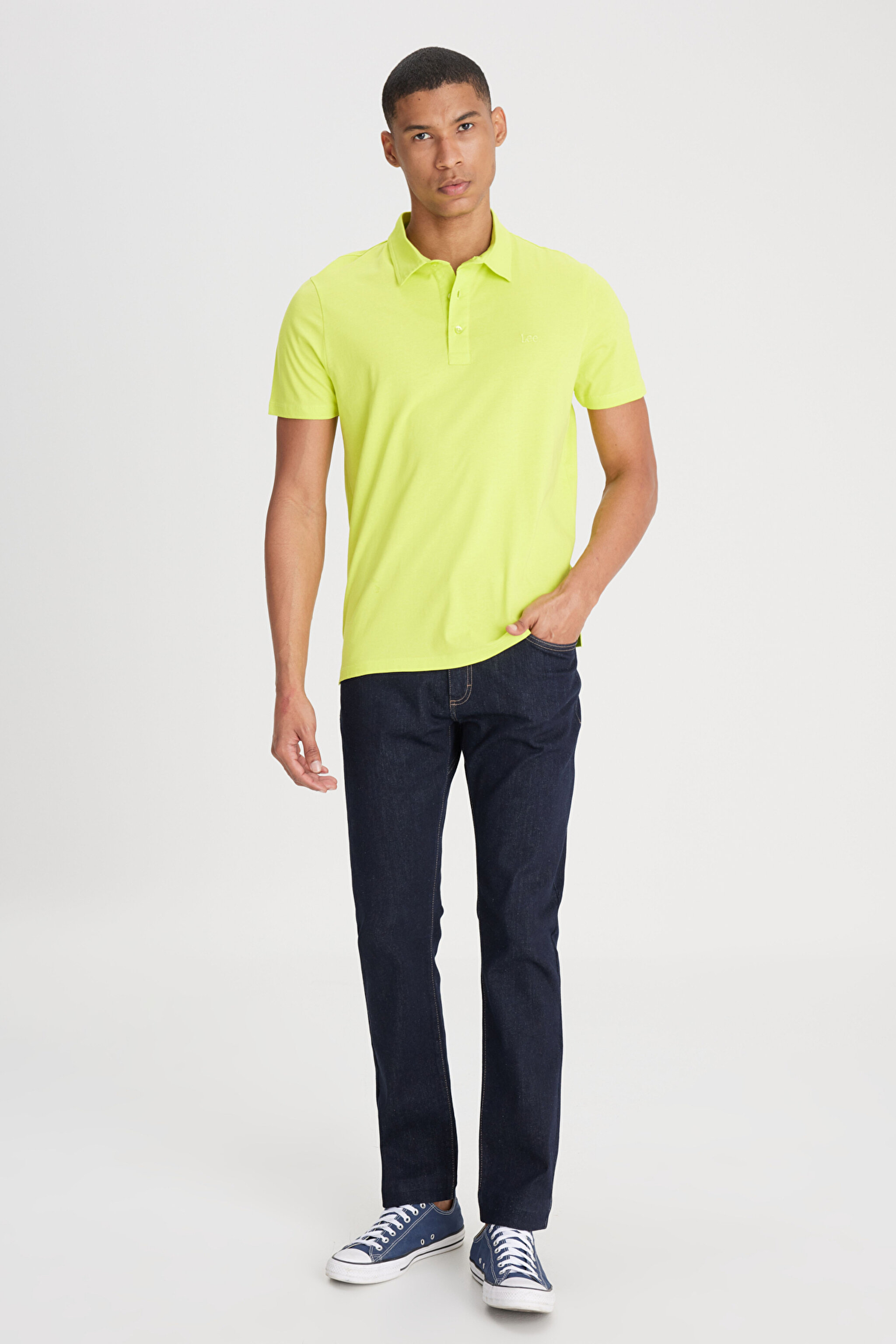 Regular Fit Normal Kesim Polo Yaka %100 Pamuk Sarı Tişört - Yellow-L241683200 (görsel 3)