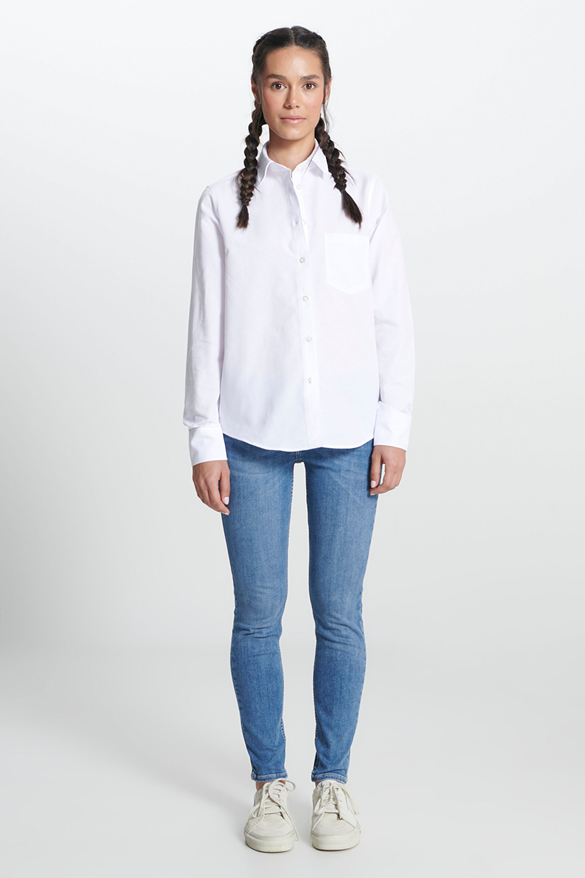 Regular Fit Normal Kesim Beyaz Gömlek - White-L241692100 (görsel 3)