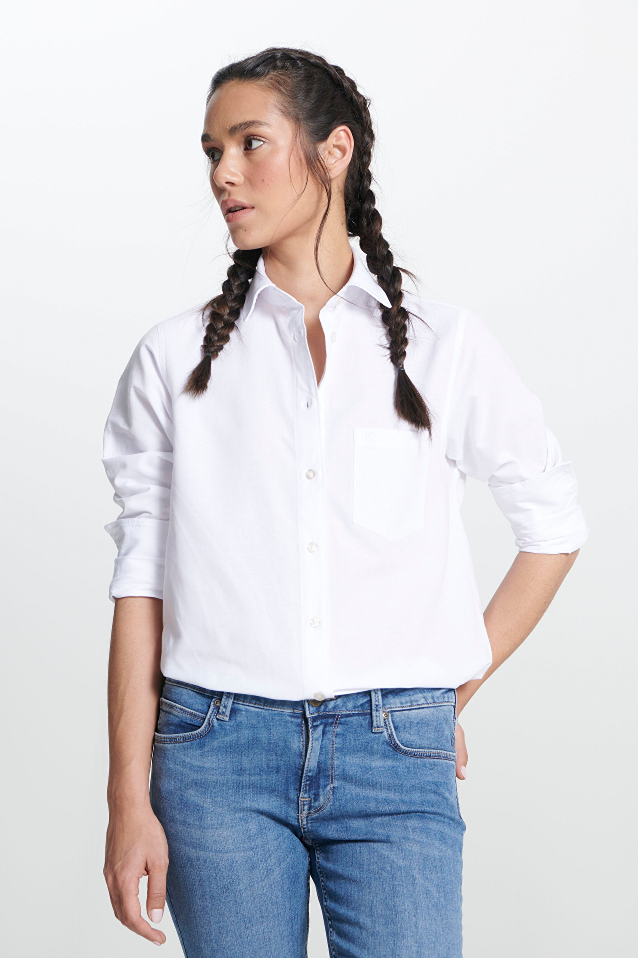 Regular Fit Normal Kesim Beyaz Gömlek - White-L241692100 (görsel 5)