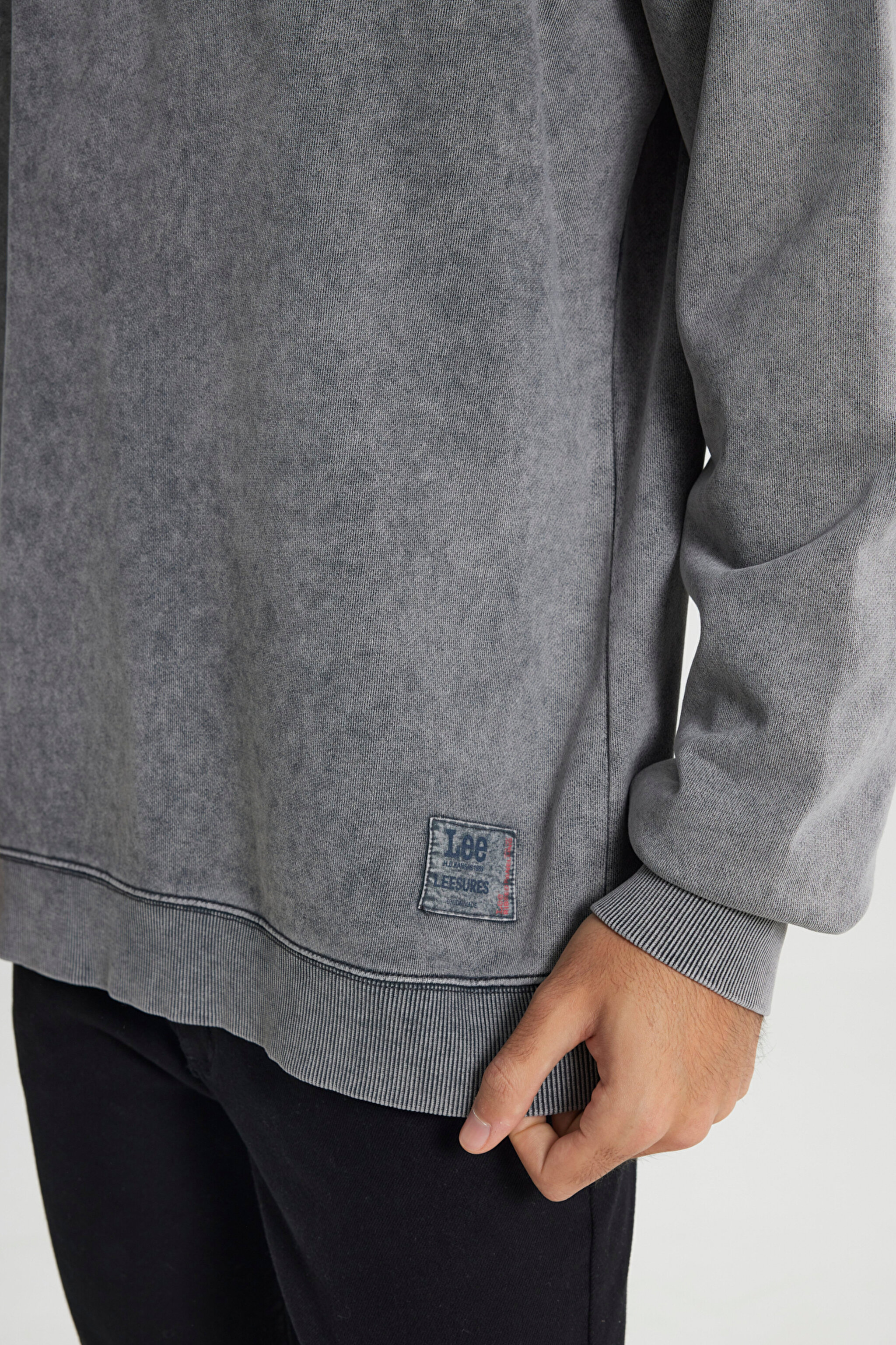 Loose Fit Rahat Kesim Bisiklet Yaka %100 Pamuk Antrasit Sweatshirt - Anthracite-L241744003 (görsel 4)
