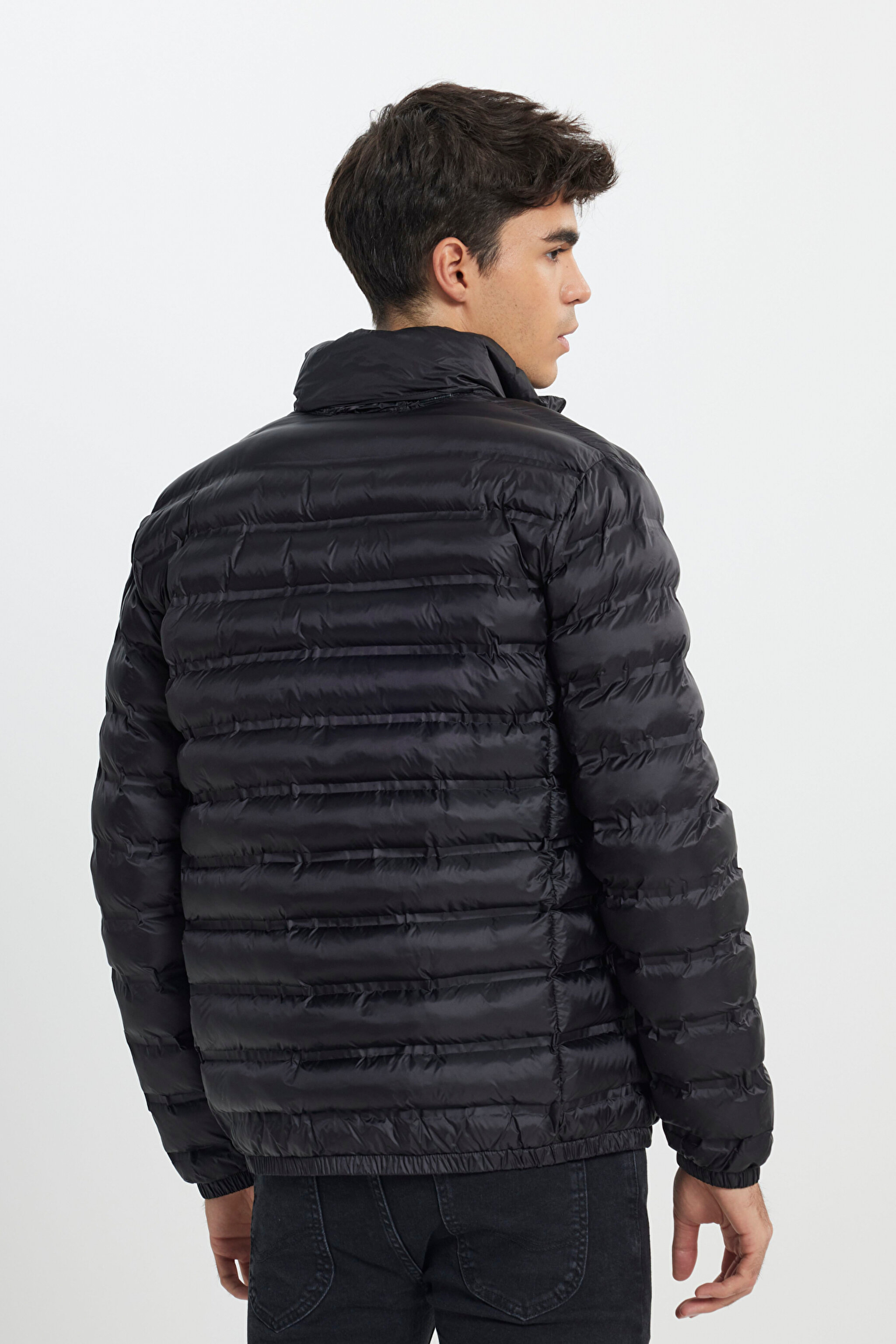Regular Fit Normal Kesim Siyah Şişme Mont - Black-L242028001 (görsel 7)