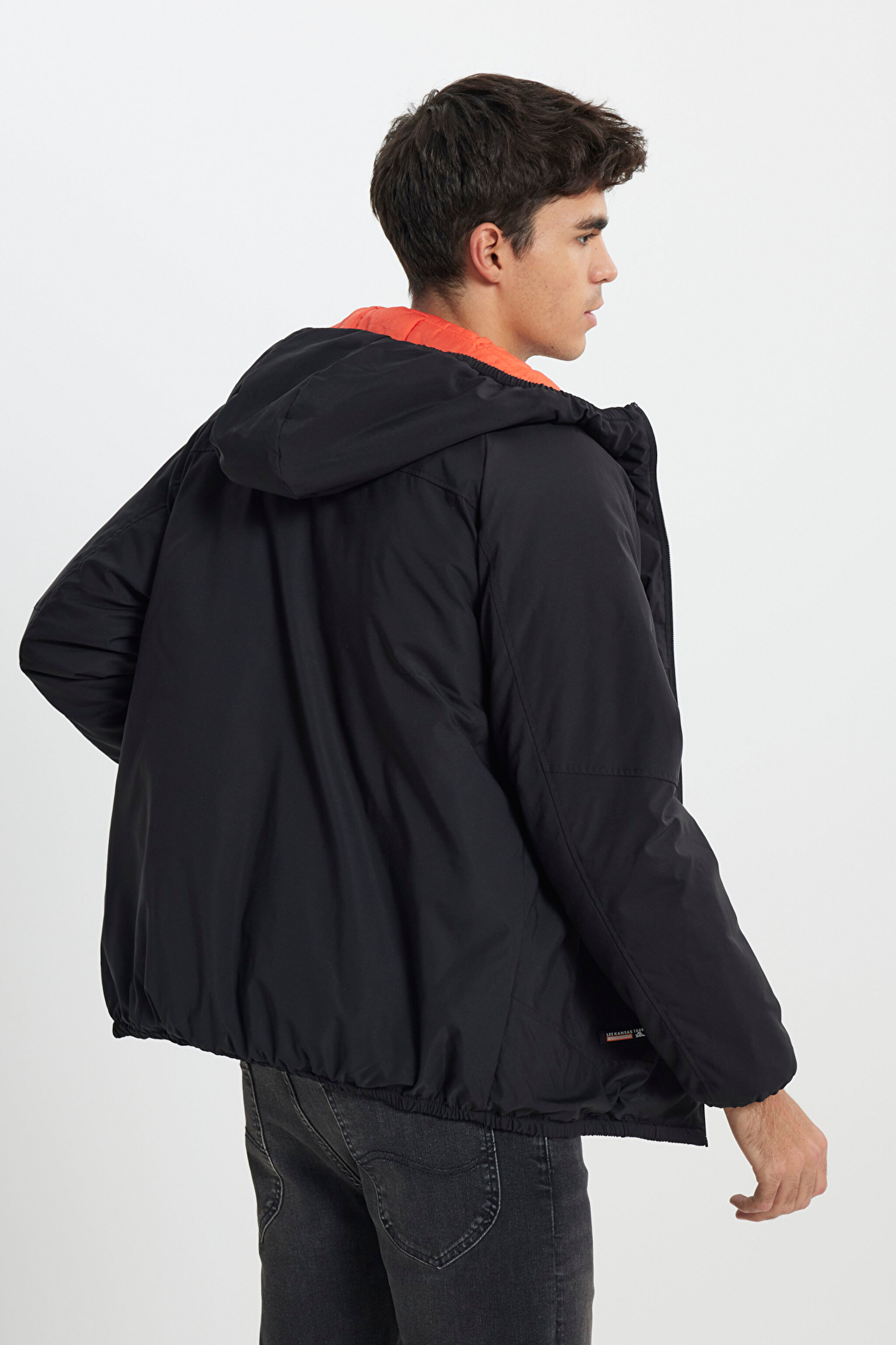 Regular Fit Normal Kesim Fermuarlı Siyah Ceket - Black-L242038001 (görsel 6)