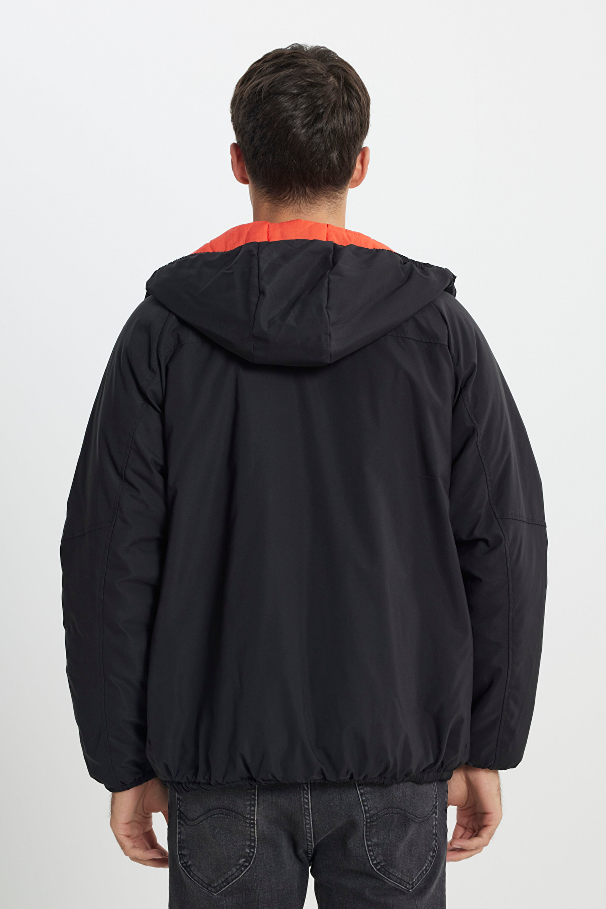Regular Fit Normal Kesim Fermuarlı Siyah Ceket - Black-L242038001 (görsel 7)