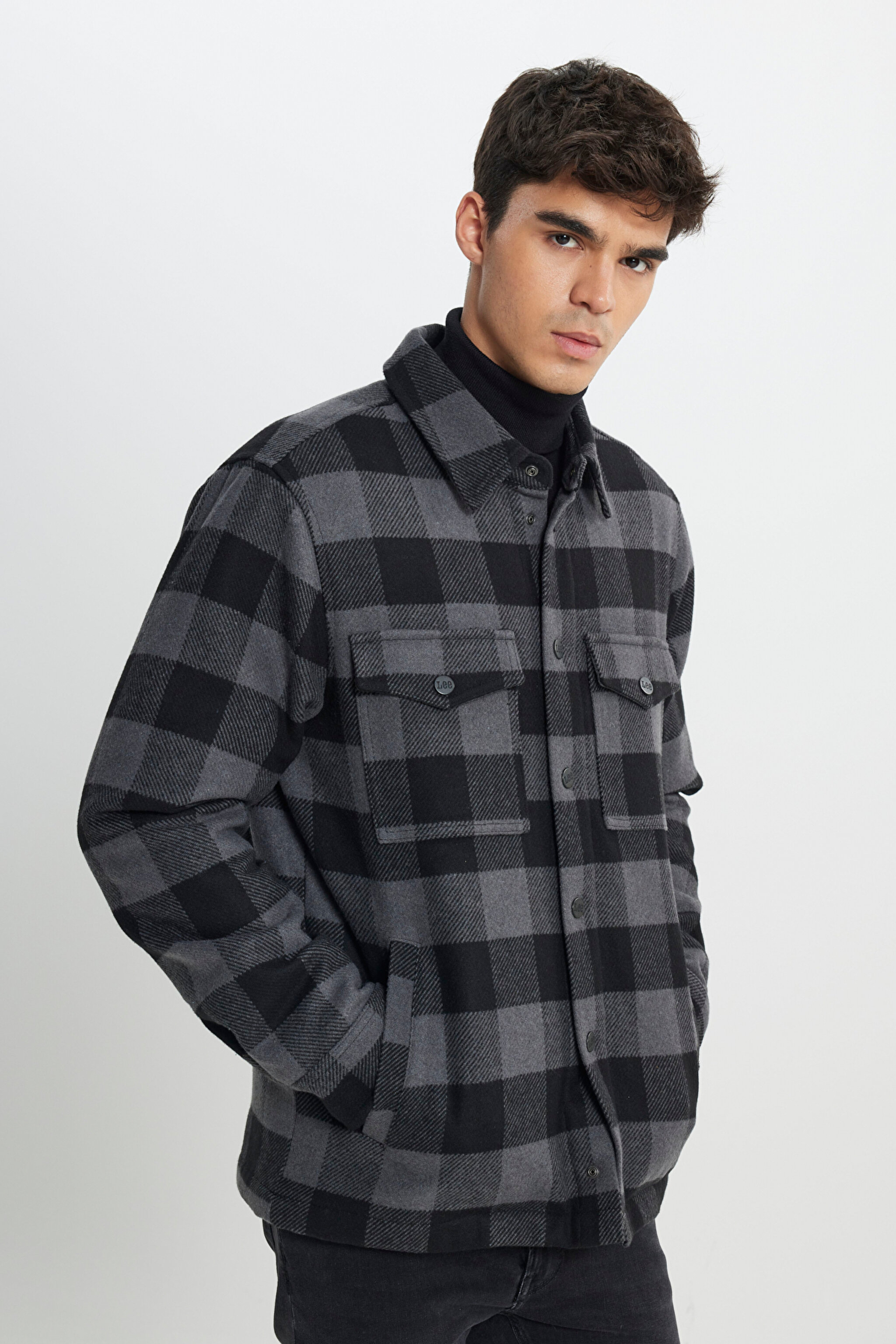 Relaxed Fit Geniş Kesim Çok Renkli Gömlek Ceket - Multi-L242223900 (görsel 2)