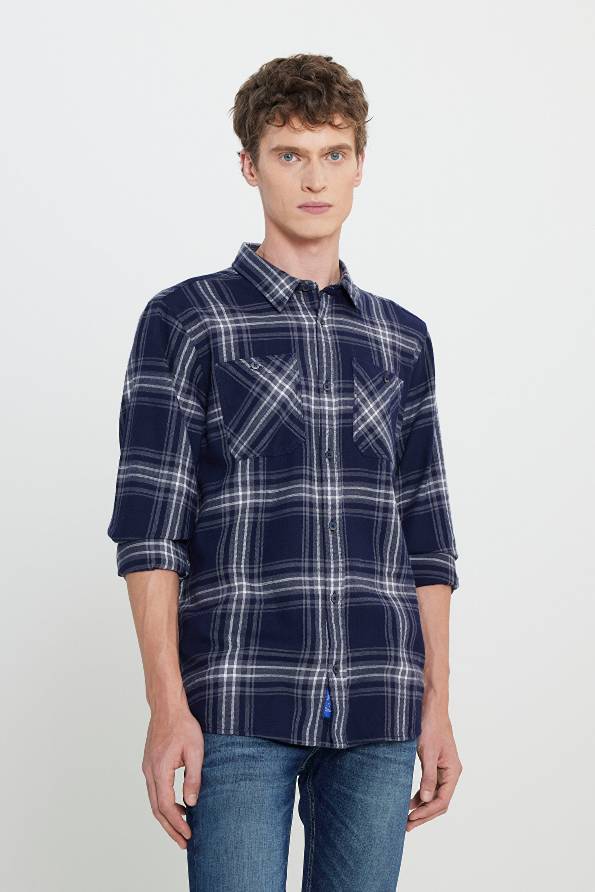 Regular Fit Normal Kesim %100 Pamuk Çok Renkli Gömlek - Multi-L242236900