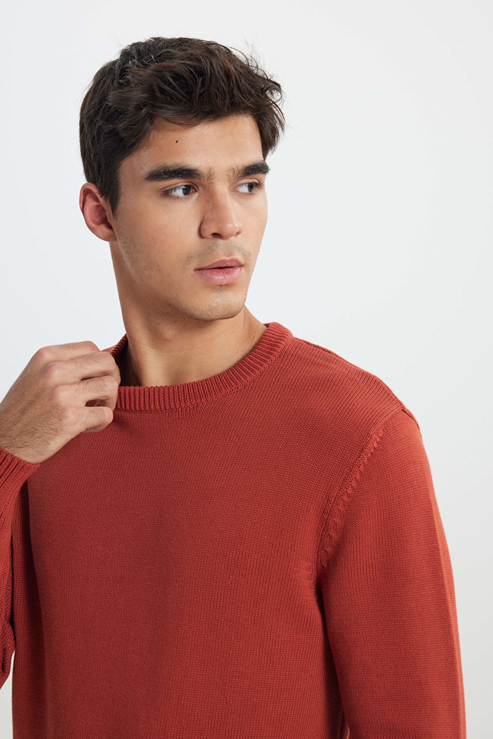 Regular Fit Normal Kesim Turuncu Triko Kazak - Orange-L242474700 (görsel 4)