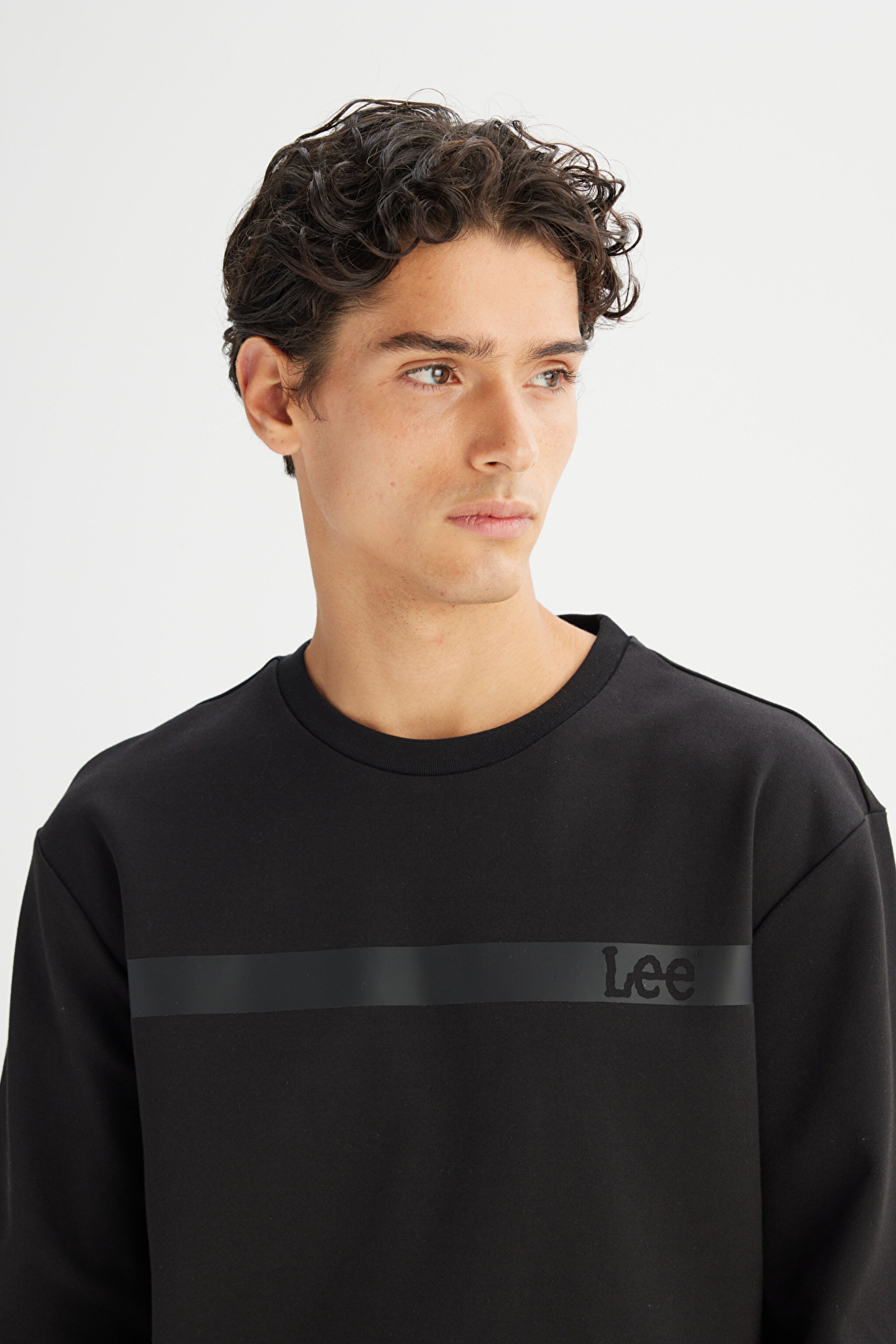 Regular Fit Normal Kesim Bisiklet Yaka Siyah Sweatshirt - Black-L242499001 (görsel 4)
