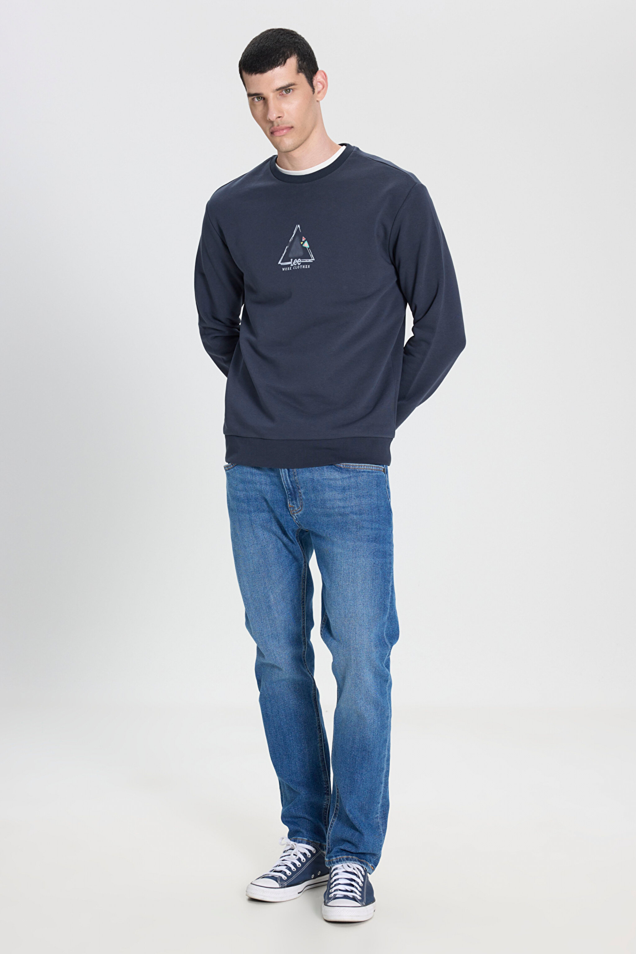 Regular Fit Normal Kesim Bisiklet Yaka Antrasit Sweatshirt - Anthracite-L242502003