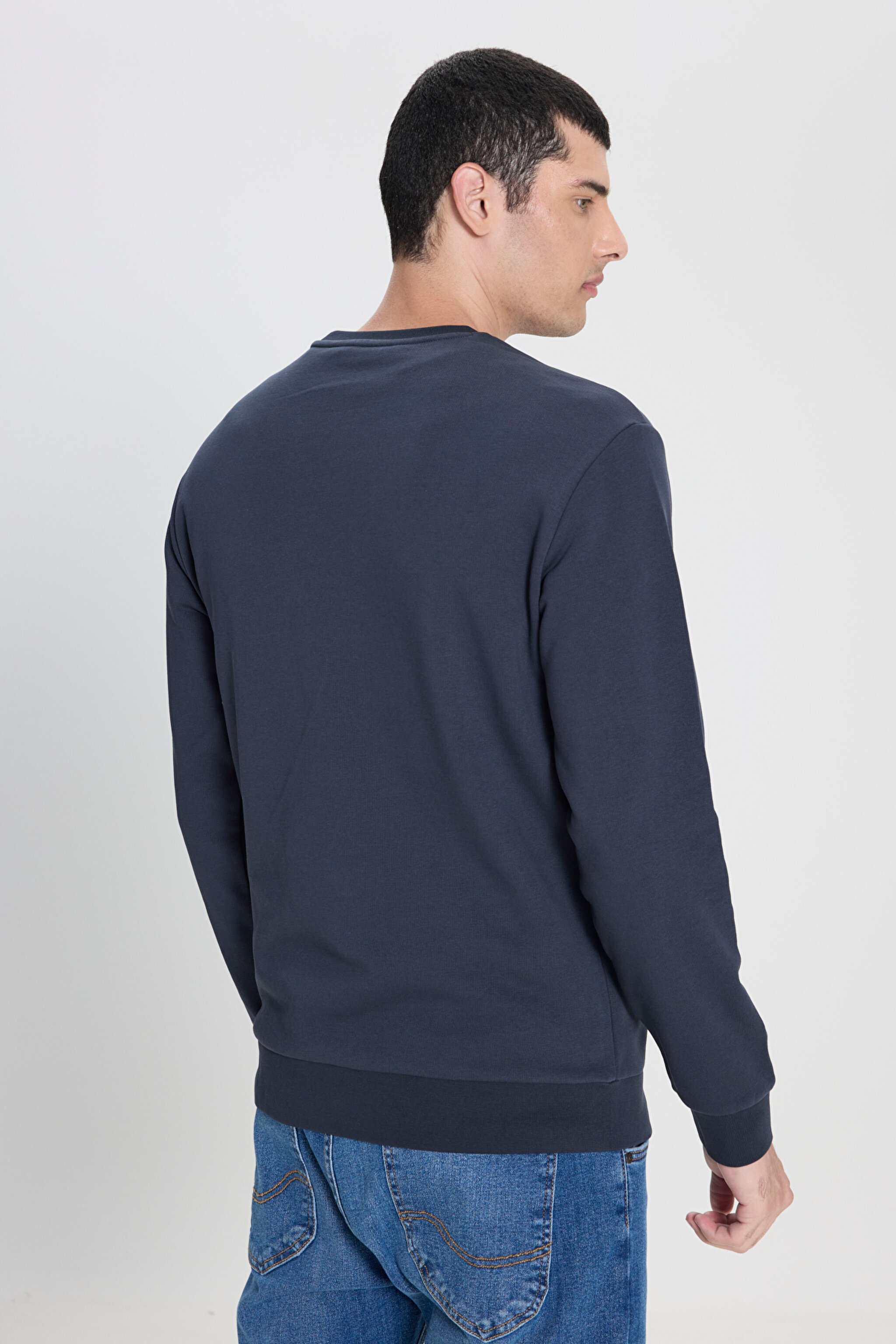Regular Fit Normal Kesim Bisiklet Yaka Antrasit Sweatshirt - Anthracite-L242502003 (görsel 5)