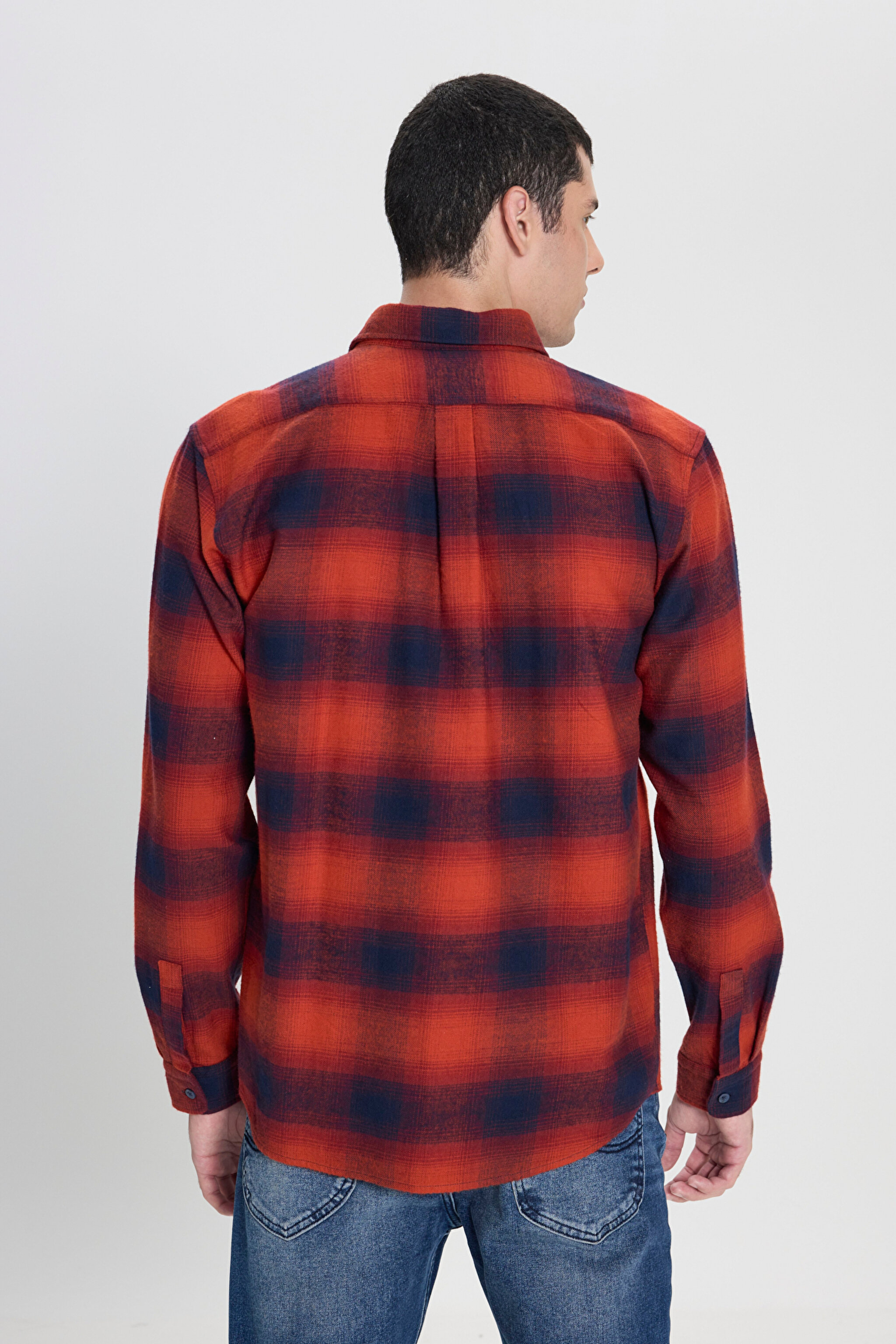 Regular Fit Normal Kesim %100 Pamuk Gömlek Ceket - Red-L242519600 (görsel 4)