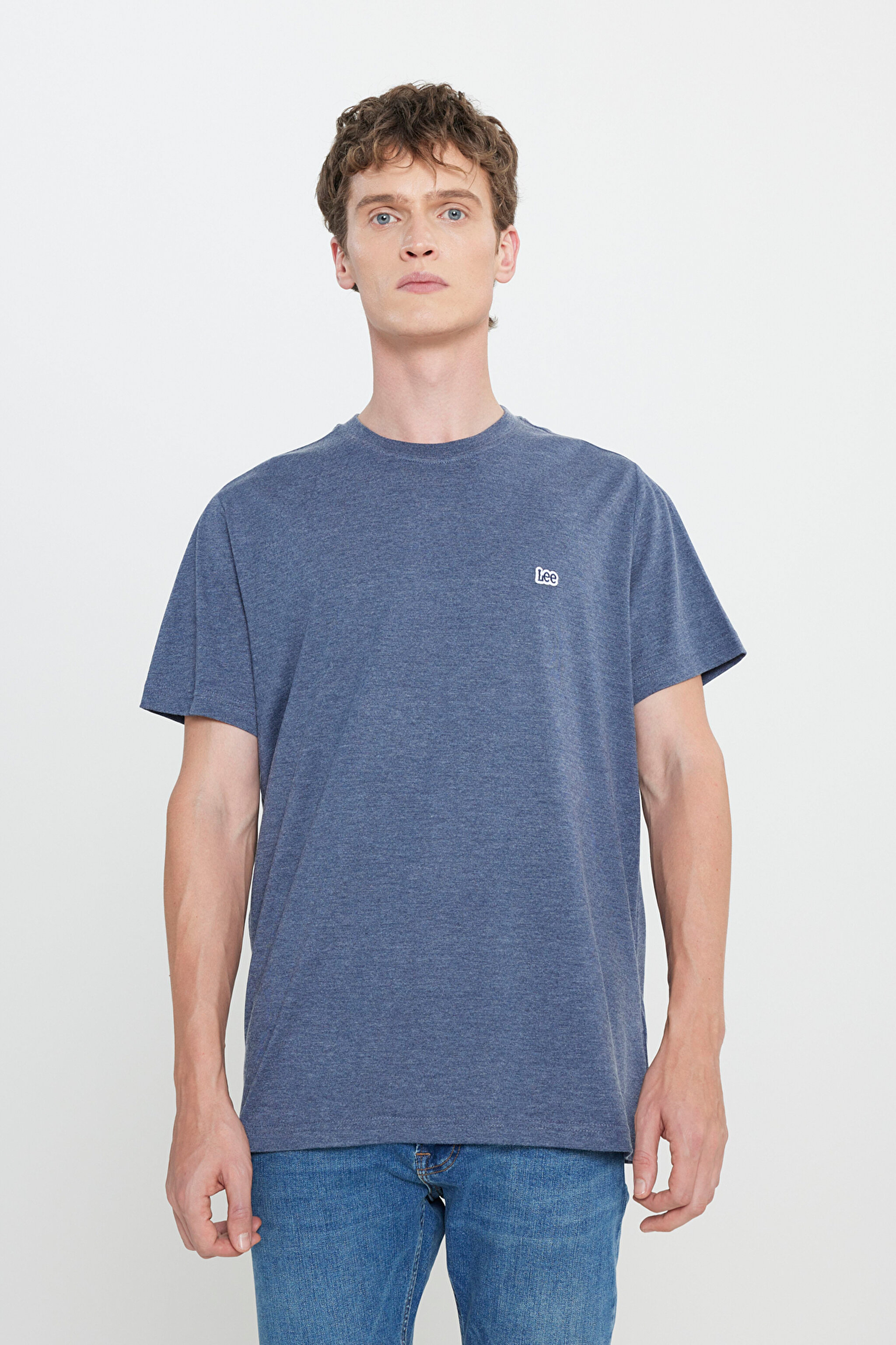 Regular Fit Normal Kesim Bisiklet Yaka Lacivert Tişört - Navy-L242540410 (görsel 2)