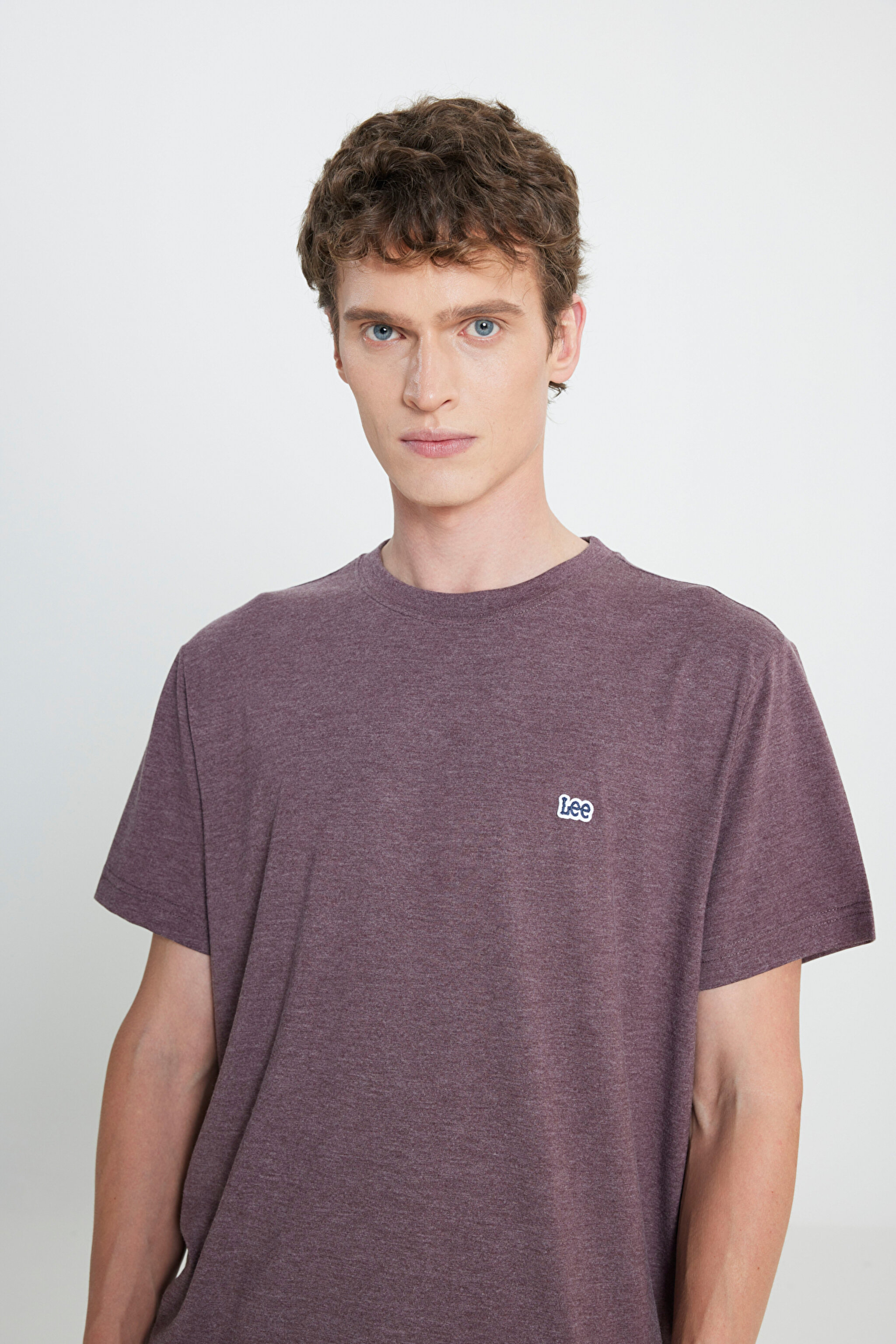 Regular Fit Normal Kesim Bisiklet Yaka Bordo Tişört - Wine-L242540810 (görsel 4)