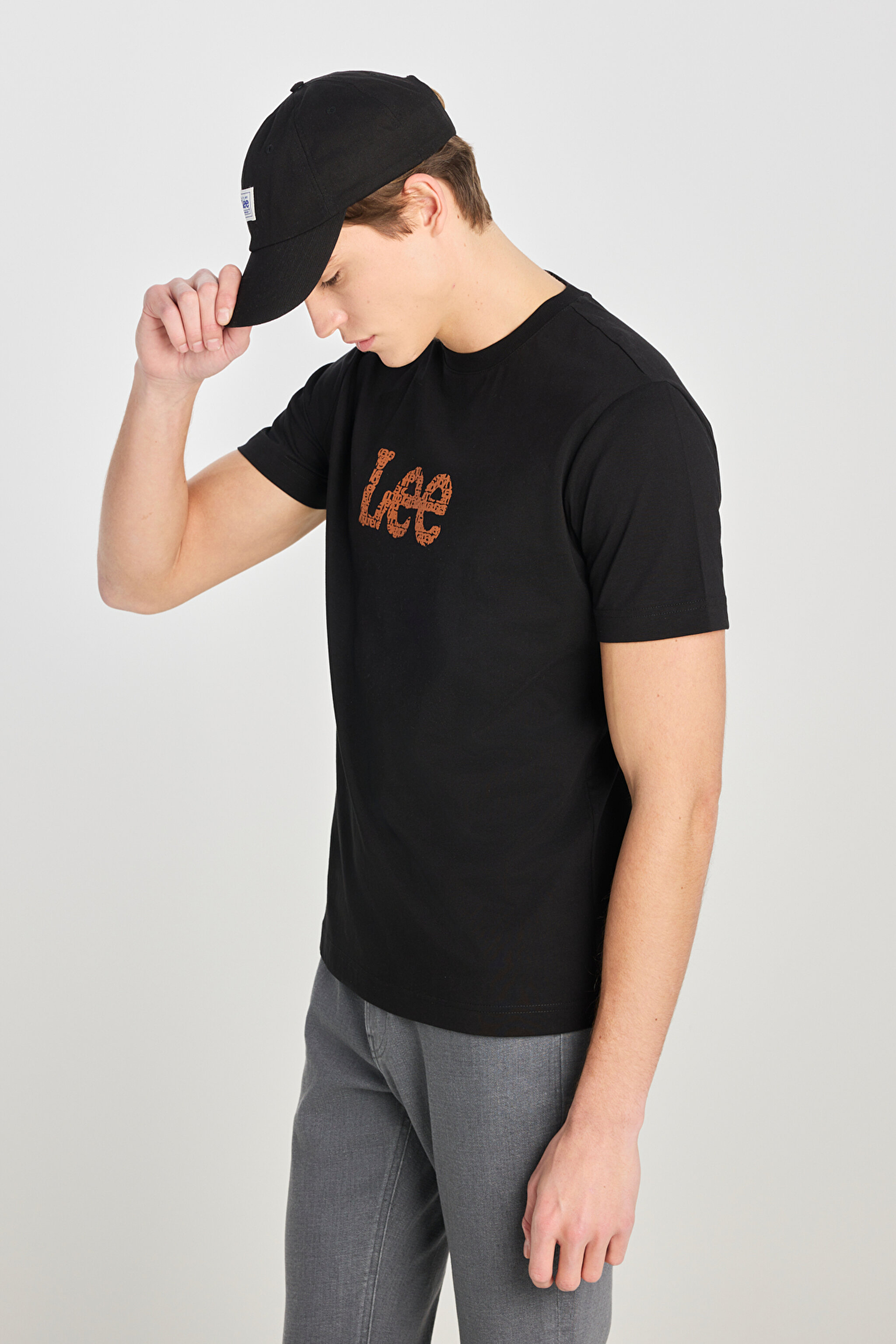 Regular Fit Normal Kesim Bisiklet Yaka Lacivert Tişört - Black-L242542001 (görsel 2)