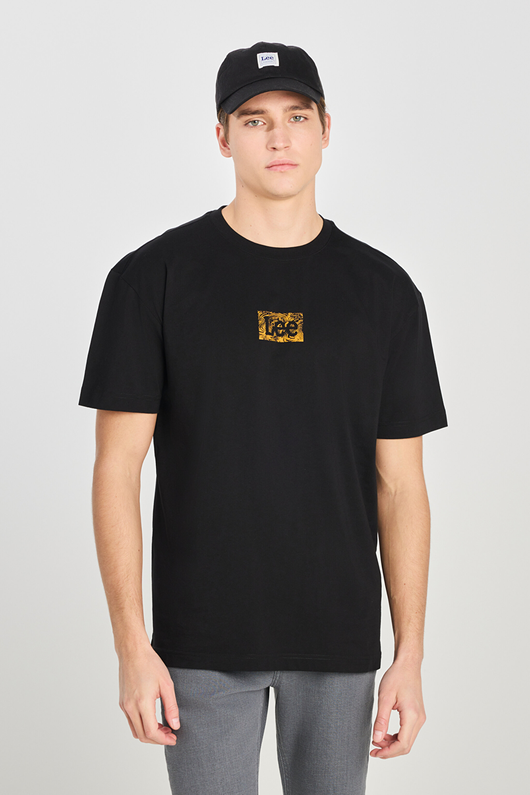 Regular Fit Normal Kesim Bisiklet Yaka Lacivert Tişört - Black-L242543001