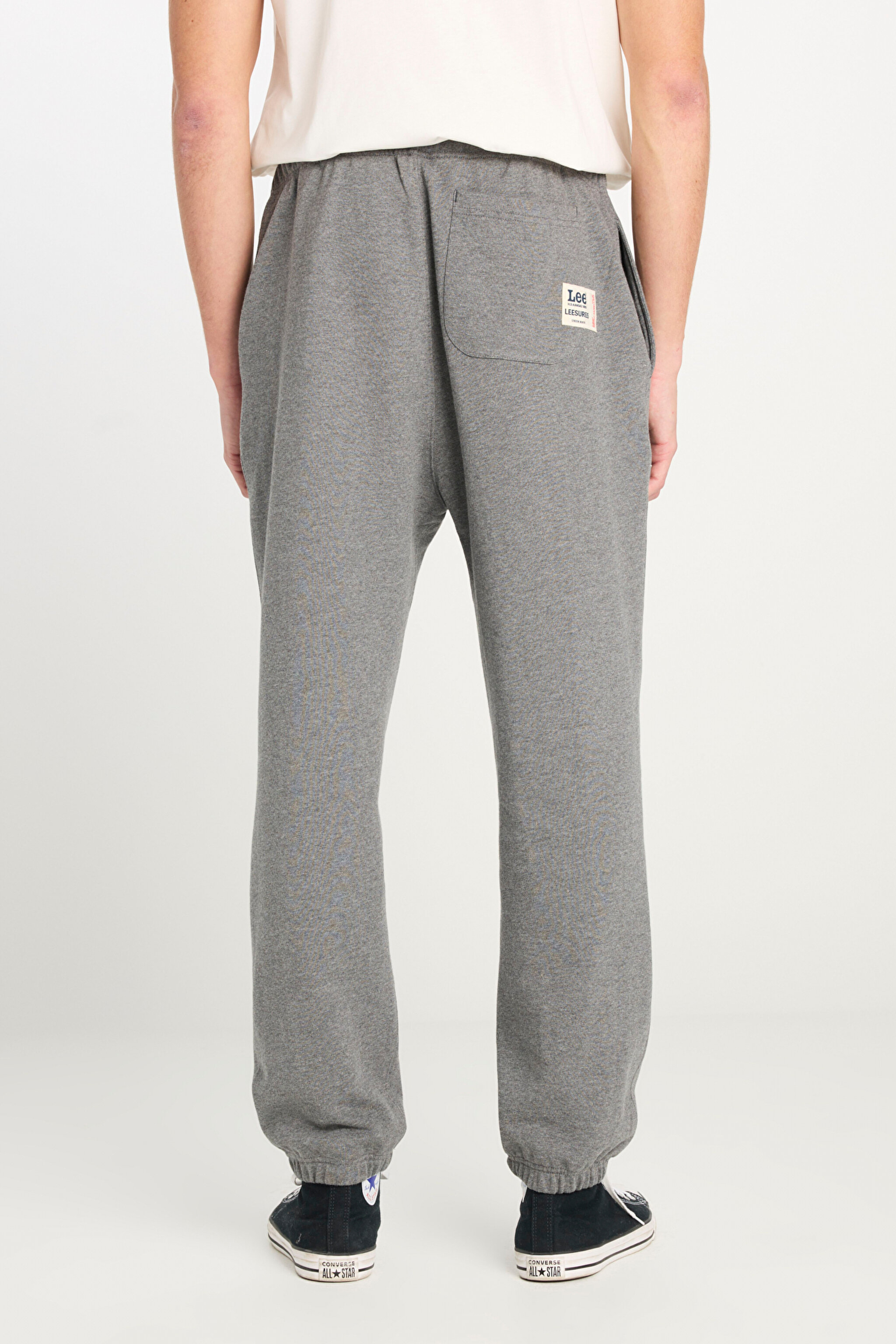 Regular Fit Normal Kesim Normal Bel Ribanalı Paça Gri Melanj Sweatpant Jogger - Gray Melange-L251007836 (görsel 4)