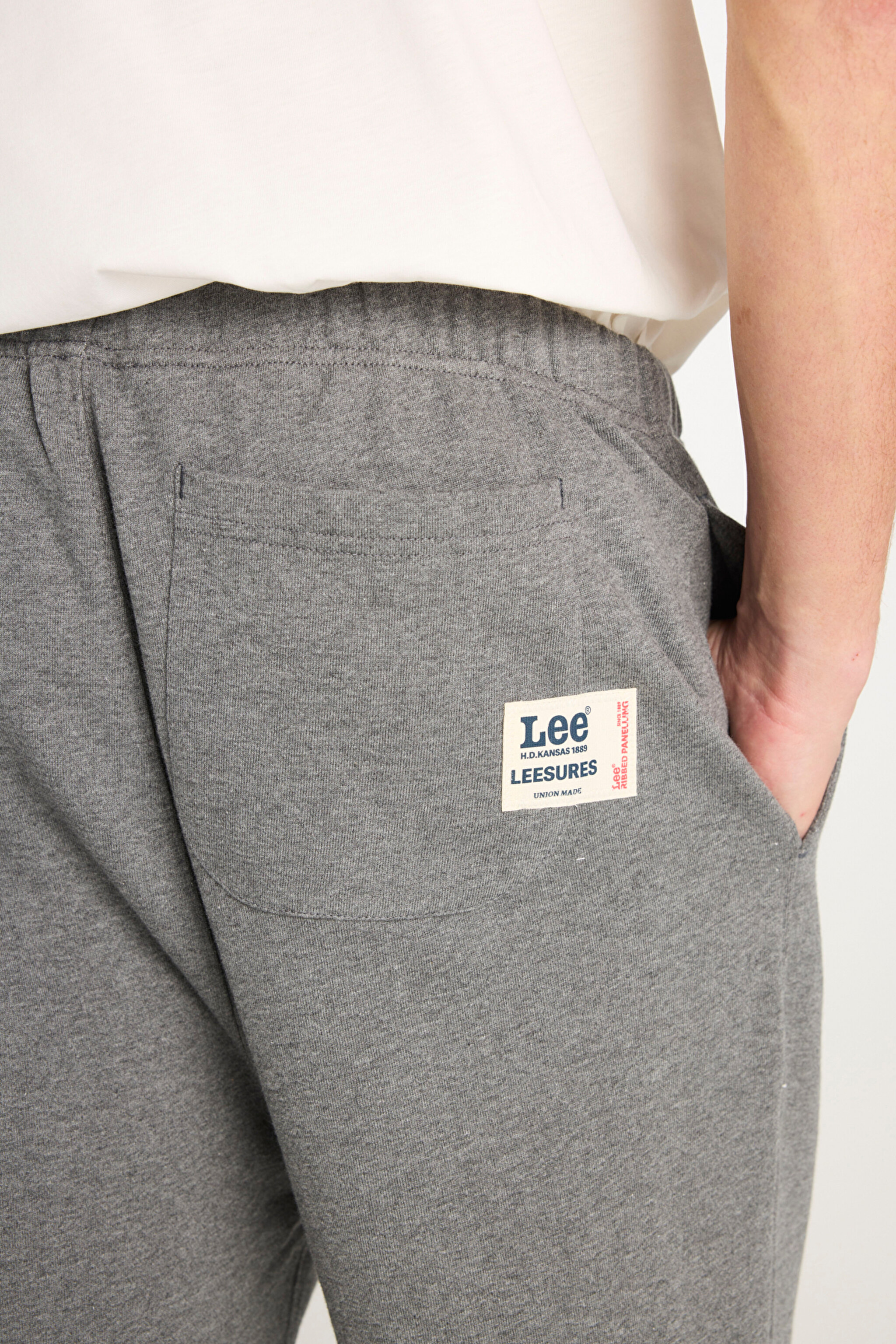 Regular Fit Normal Kesim Normal Bel Ribanalı Paça Gri Melanj Sweatpant Jogger - Gray Melange-L251007836 (görsel 6)