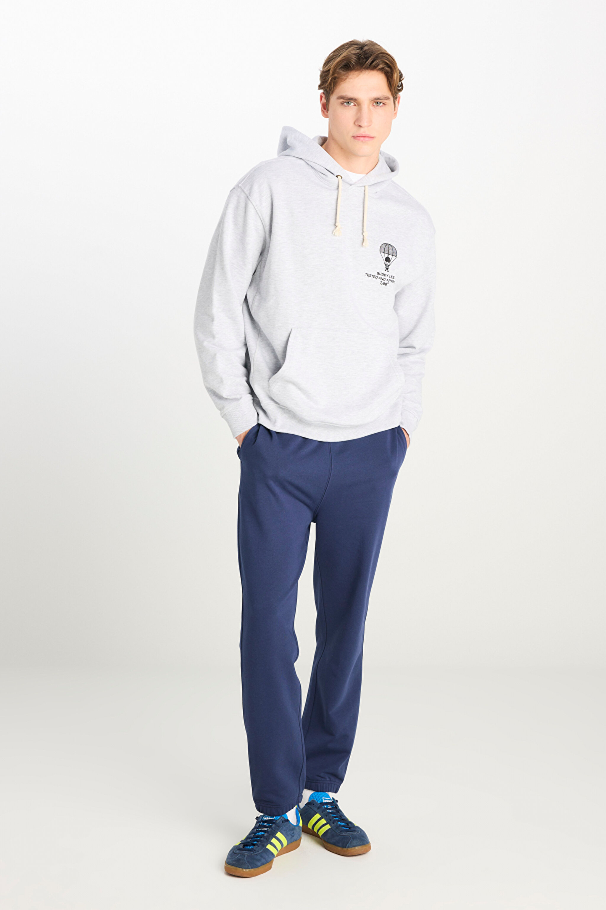 Regular Fit Normal Kesim Normal Bel Ribanalı Paça Lacivert Sweatpant Jogger