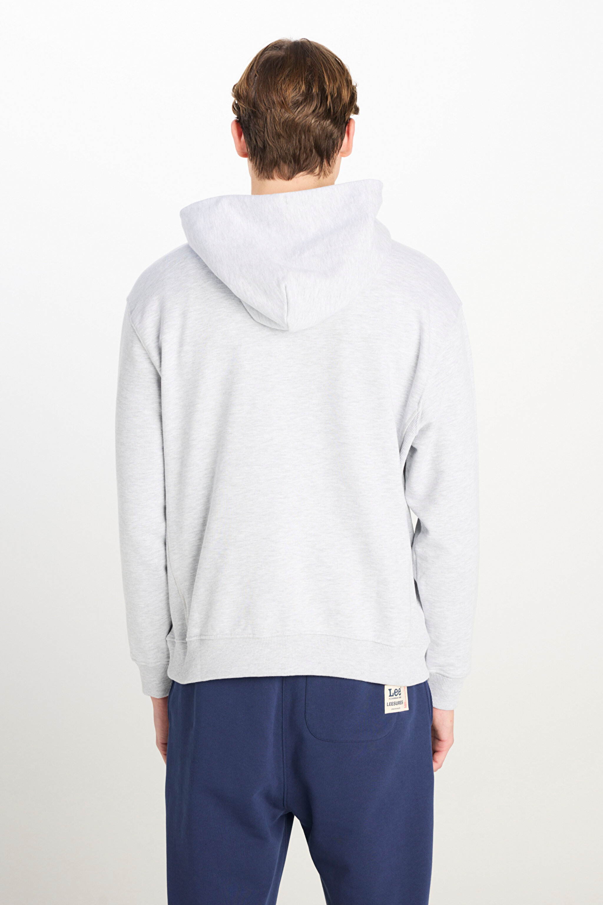 Loose Fit Rahat Kesim Kapüşonlu Gri Melanj Sweatshirt - Gray Melange-L251008436 (görsel 5)