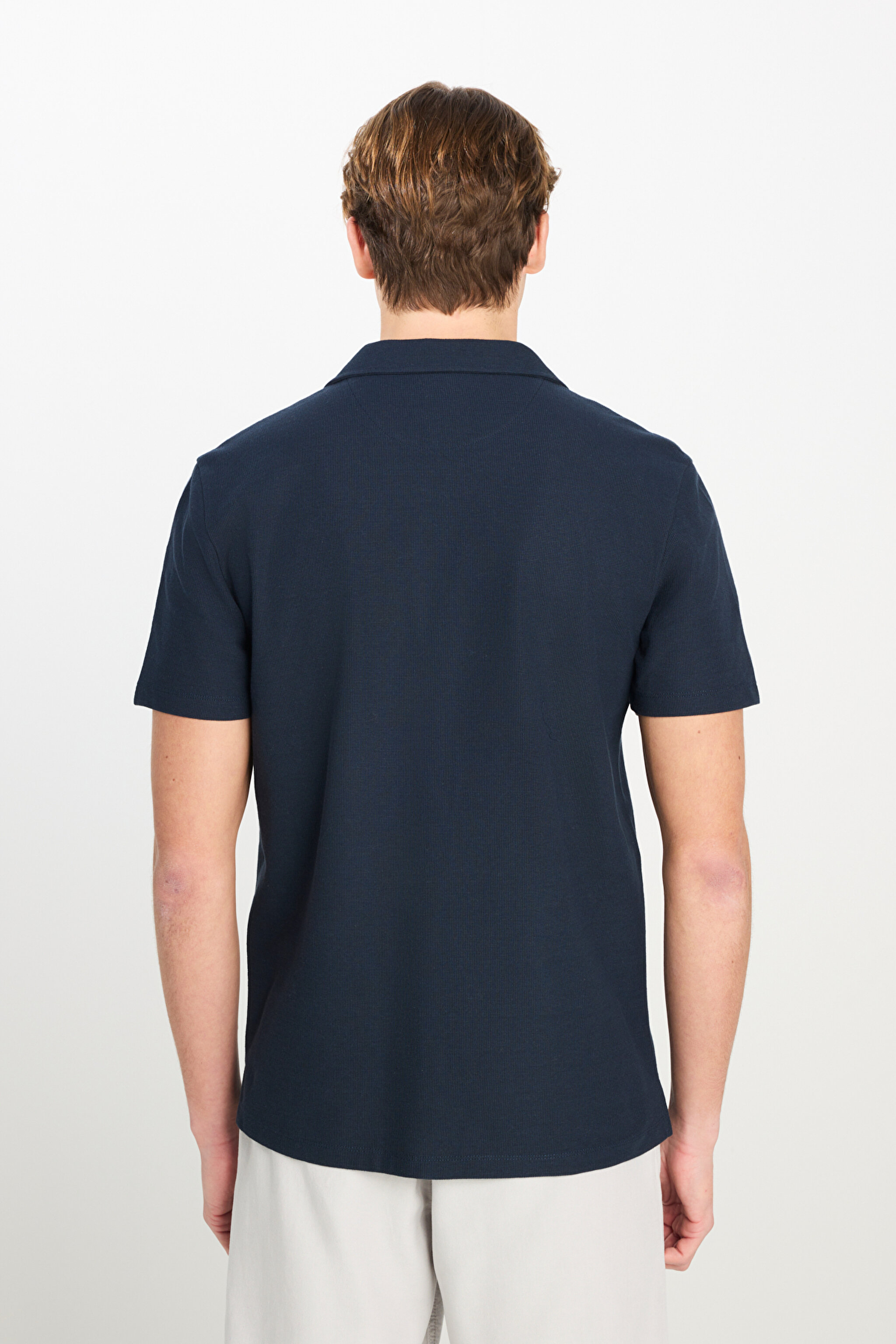 Relaxed Fit Geniş Kesim Lacivert Pamuklu Gömlek - Navy-L2510277410 (görsel 5)