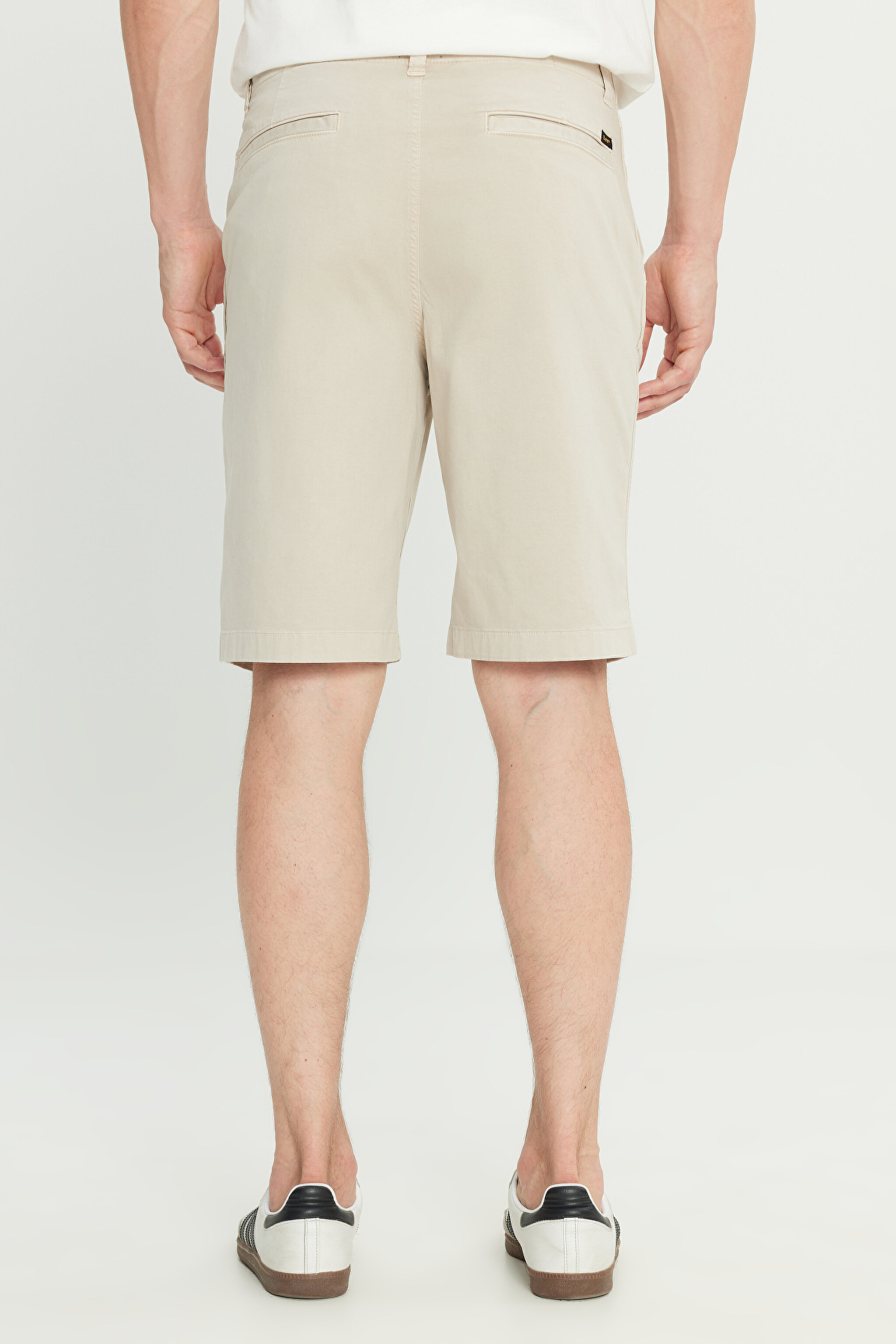 Regular Fit Normal Kesim Lastik Bel Detaylı Pamuklu Esnek Gri Chino Şort - Pelican-L2510538369 (görsel 4)
