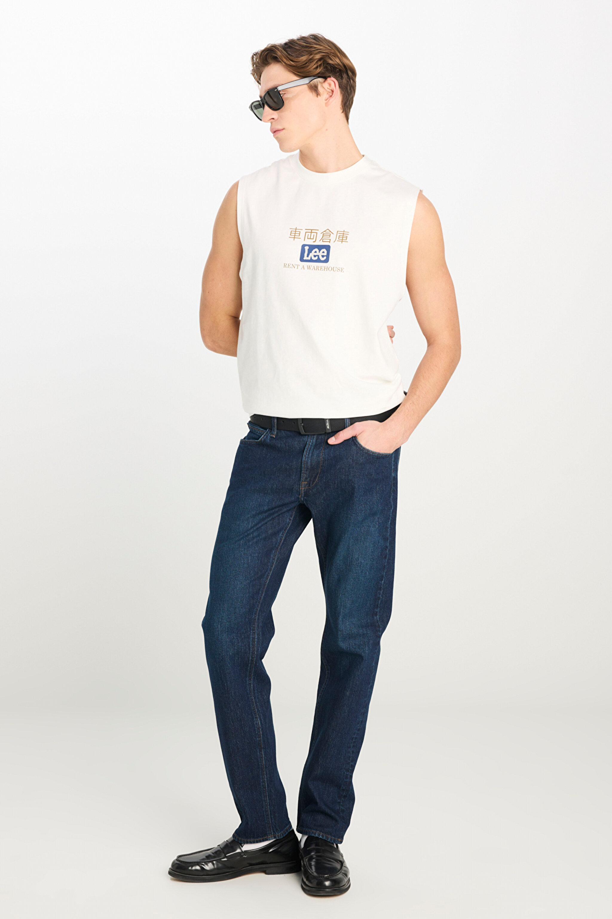 %100 Pamuk Relaxed Fit Geniş Kesim Bisiklet Yaka Baskılı Ekru Tişört - Off White-L2510545102 (görsel 3)