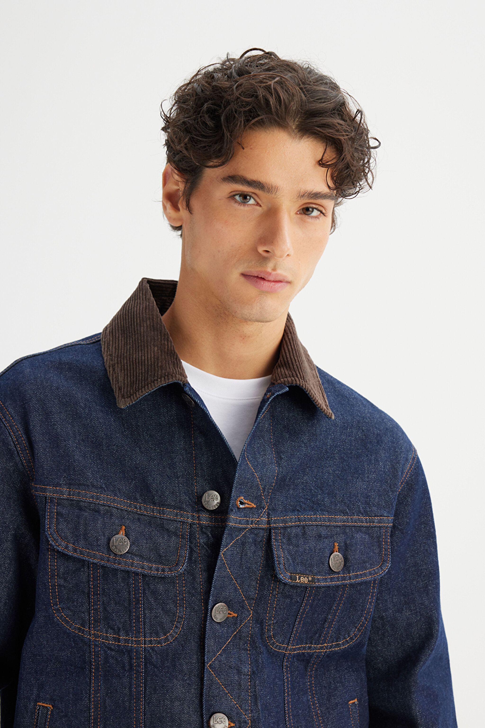 %100 Pamuk Regular Fit Normal Kesim Cepli Denim Kot Ceket - Rinsewash-L252001723 (görsel 4)
