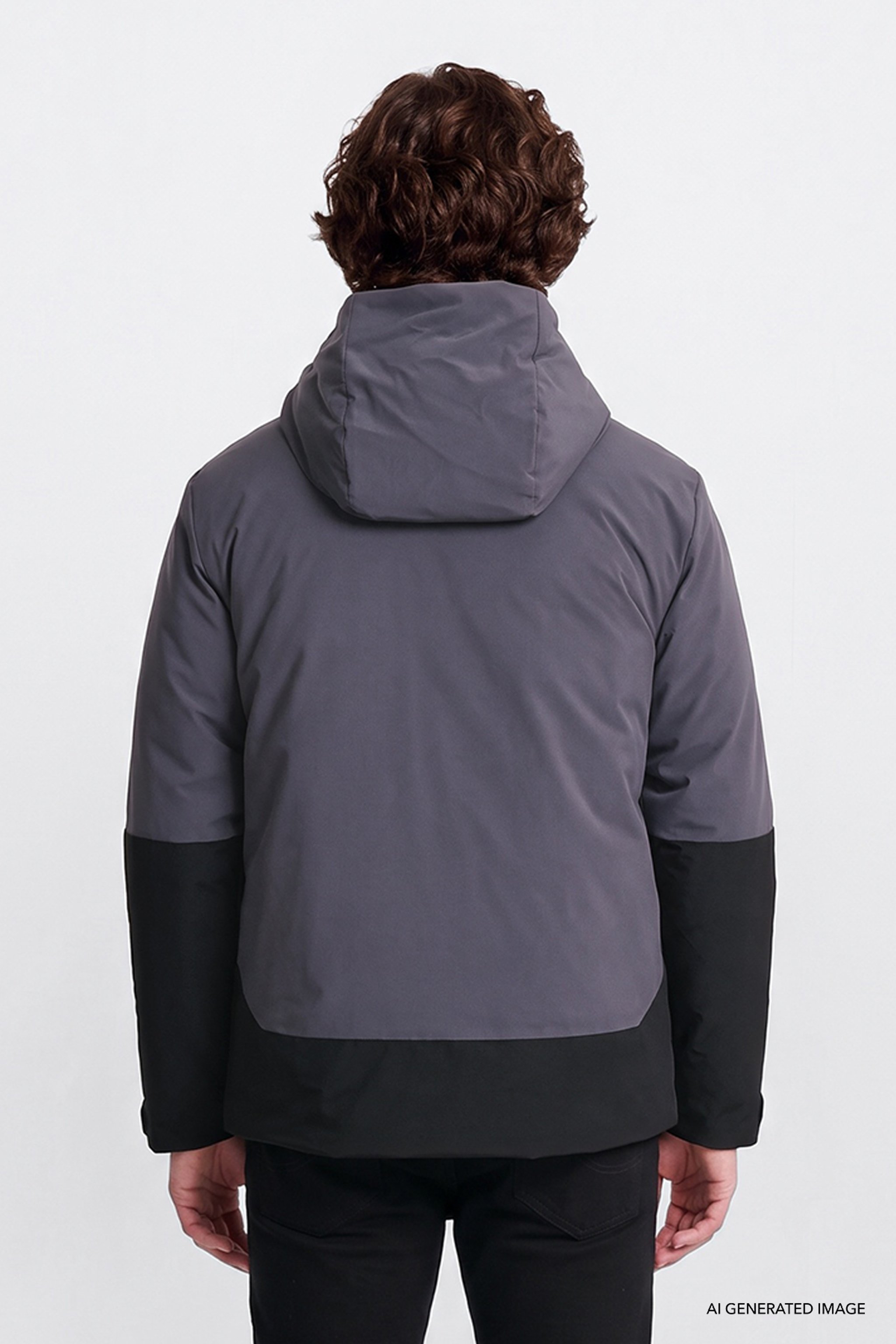 Relaxed Fit Rahat Kesim Kapüşonlu Cepli Şişme Puffer Mont - Black-L2520257001 (görsel 5)