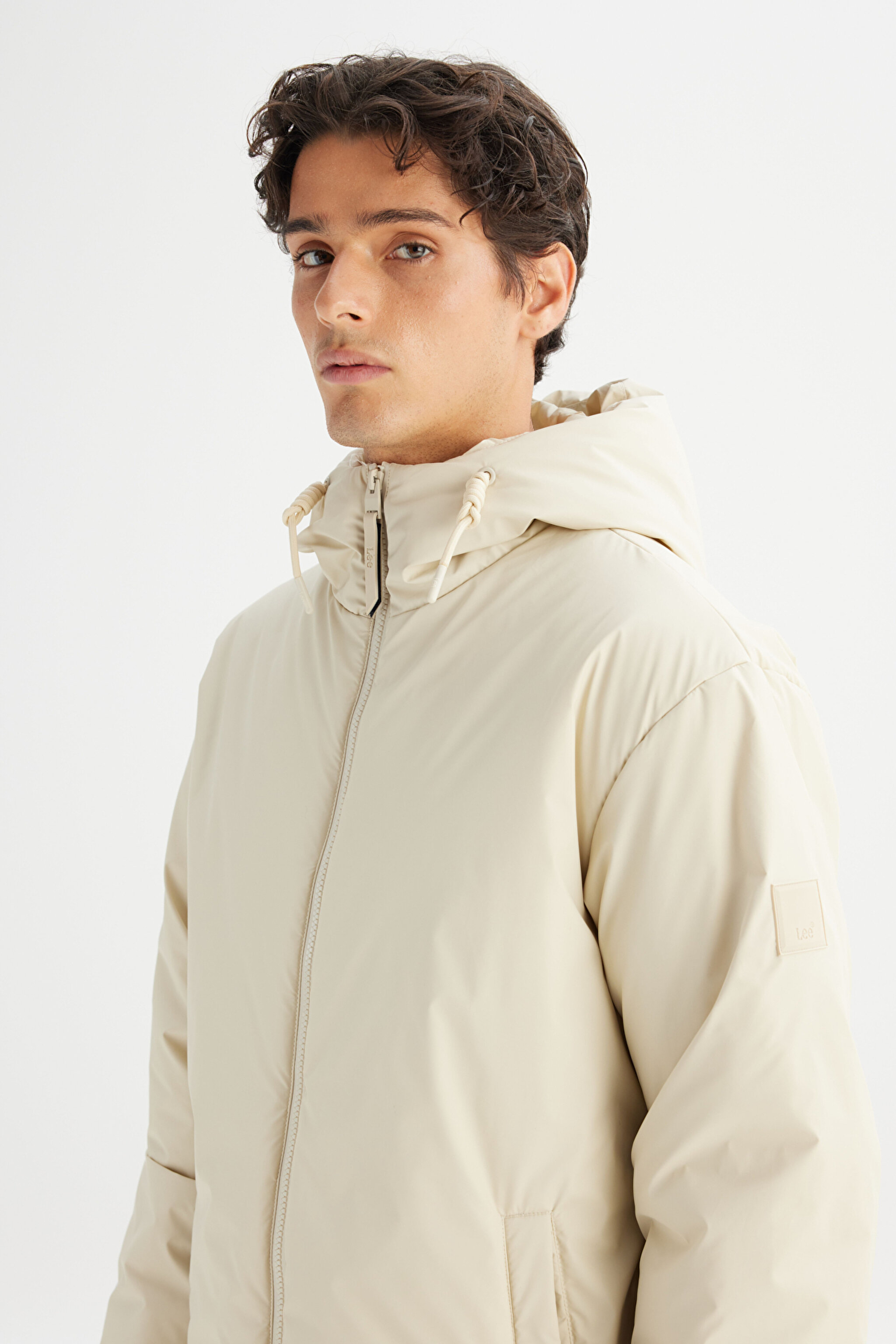Regular Fit Normal Kesim Kapüşonlu Cepli Casual Mont - Stone-L2520266013 (görsel 4)