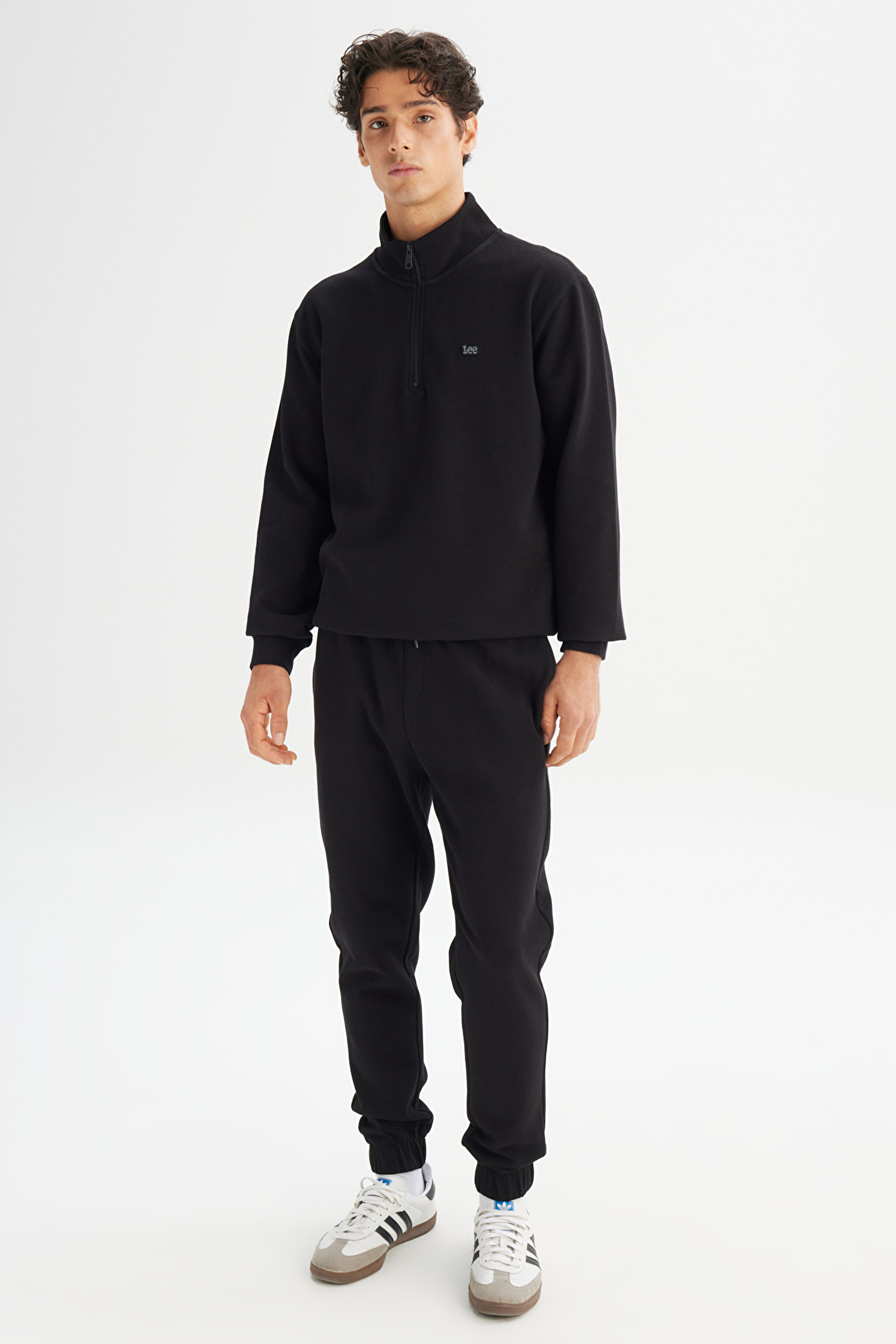 Regular Fit Normal Kesim Kapüşonlu Fermuar Detaylı Siyah Sweatshirt - Black-L2520312001 (görsel 2)