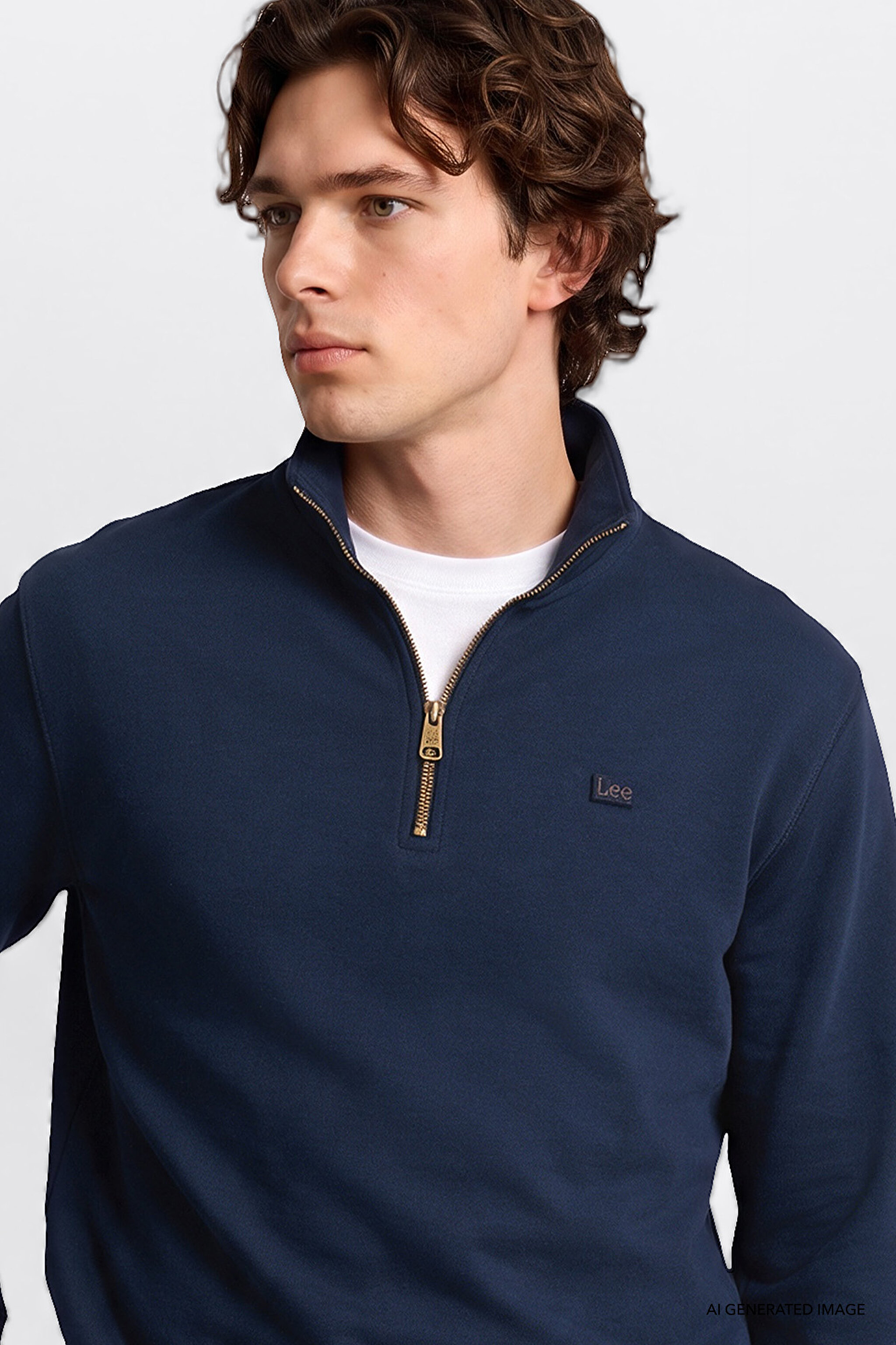 Regular Fit Normal Kesim Kapüşonlu Fermuarlı Lacivert Sweatshirt Ceket - DarKNavy-L2520312411 (görsel 4)