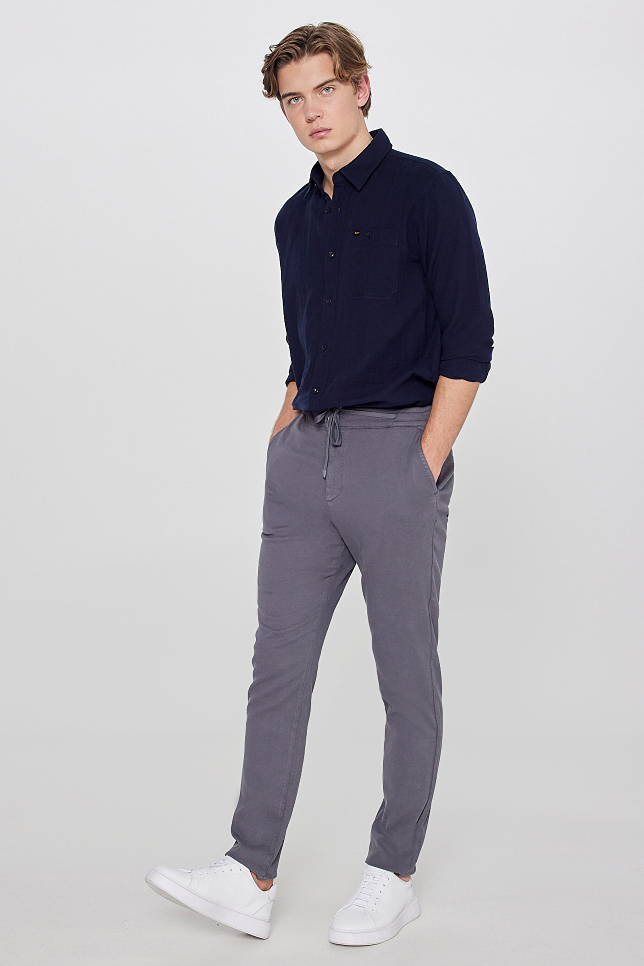 Yumuşak Dokulu Regular Fit Normal Kesim Cepli Pantolon - Gray-L2610072035