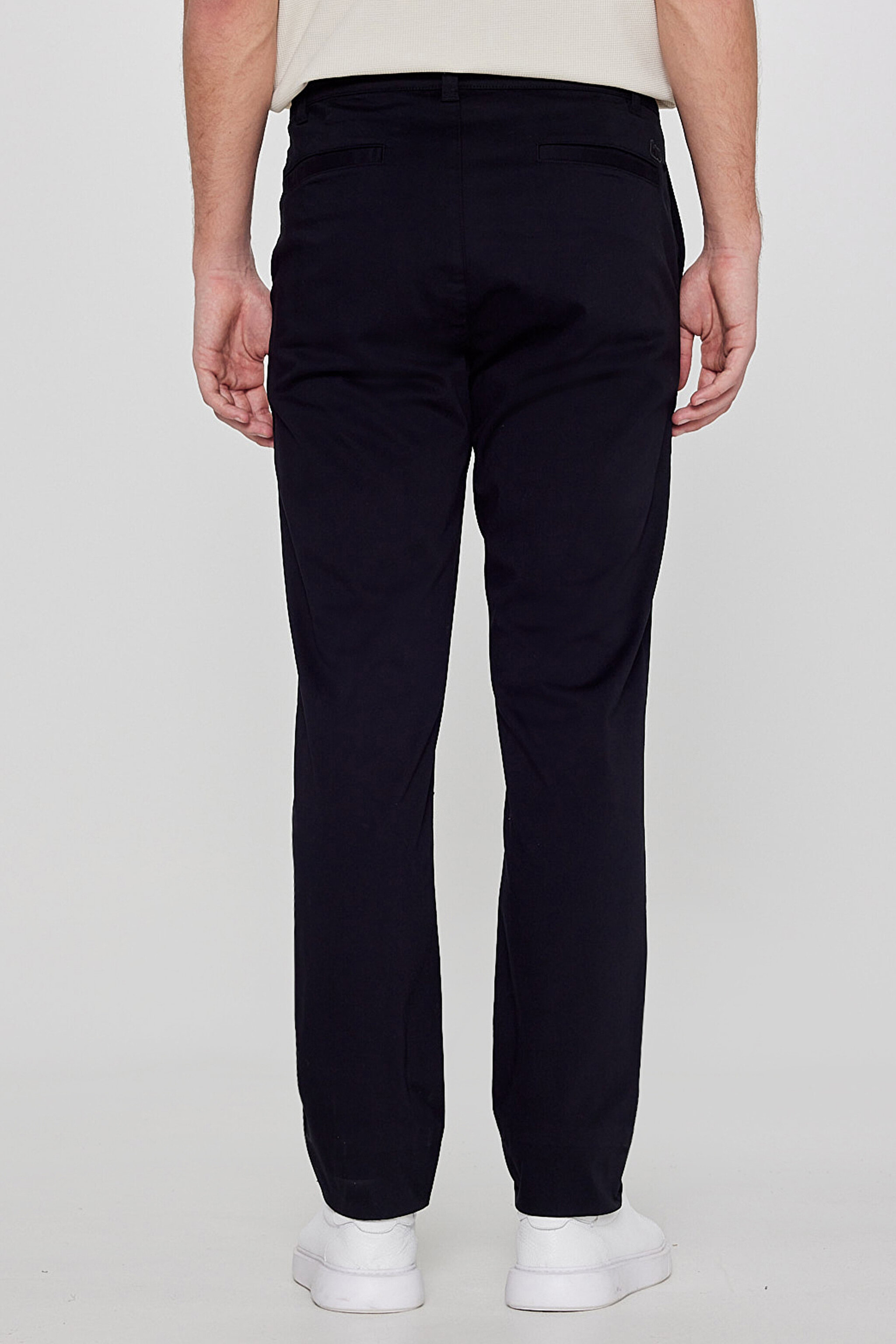 Pamuklu Slim Fit Dar Kesim Esnek Chino Pantolon - Black-L2610076001 (görsel 4)