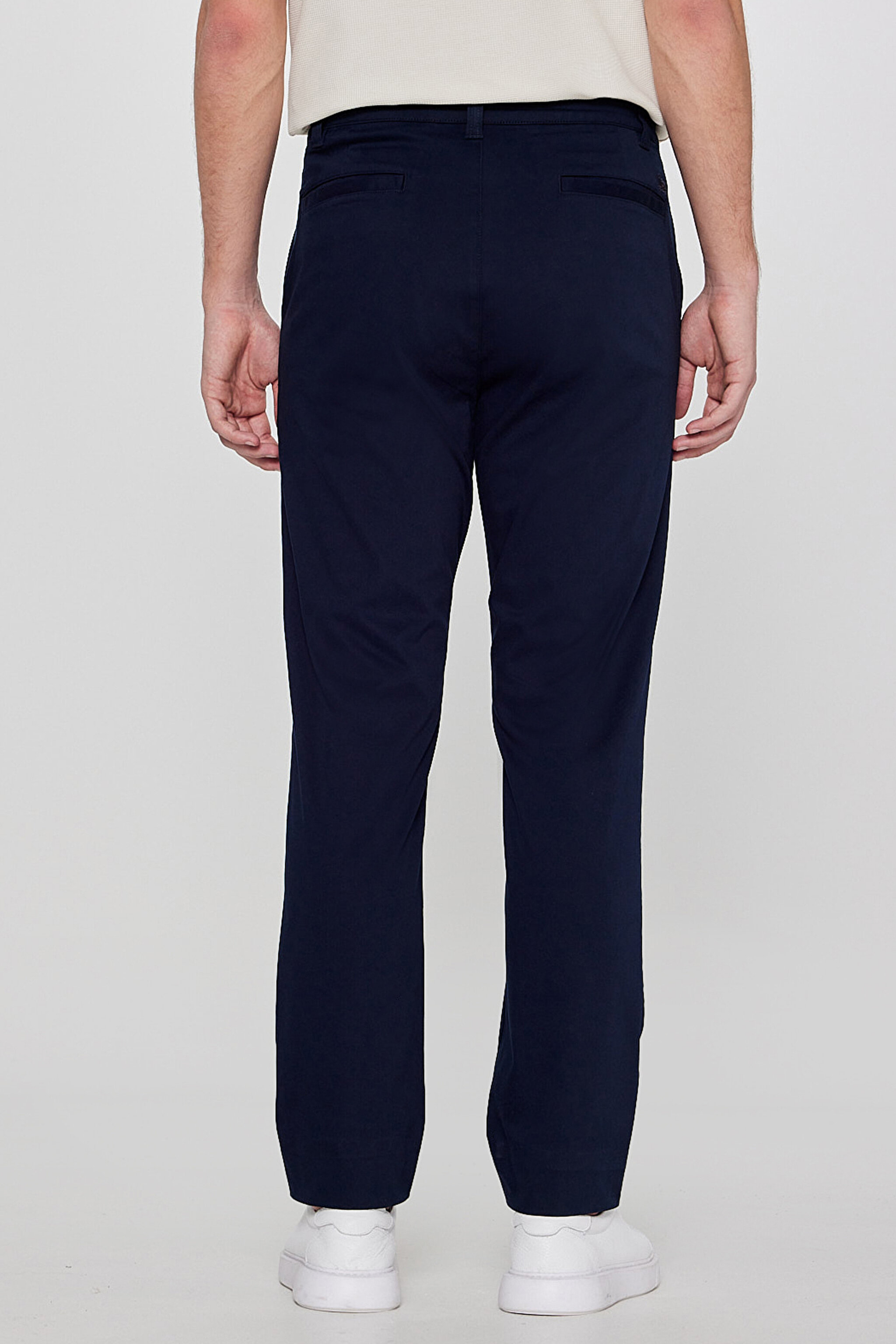 Pamuklu Slim Fit Dar Kesim Esnek Chino Pantolon - Navy-L2610076410 (görsel 4)