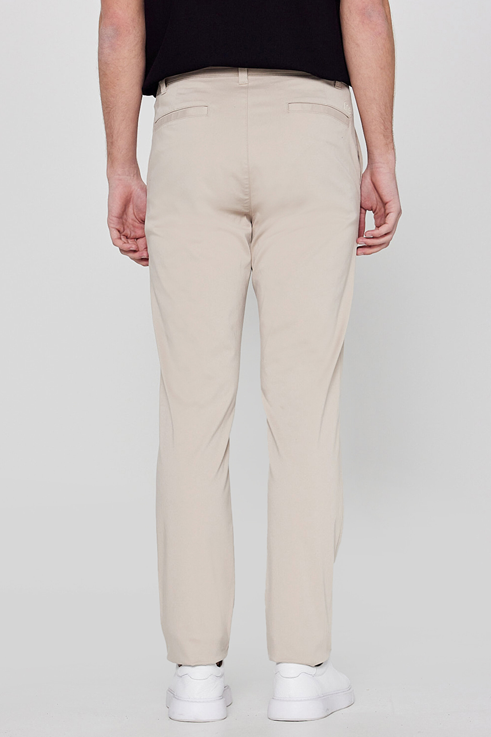 Pamuklu Slim Fit Dar Kesim Esnek Chino Pantolon - Beige-L2610076614 (görsel 4)