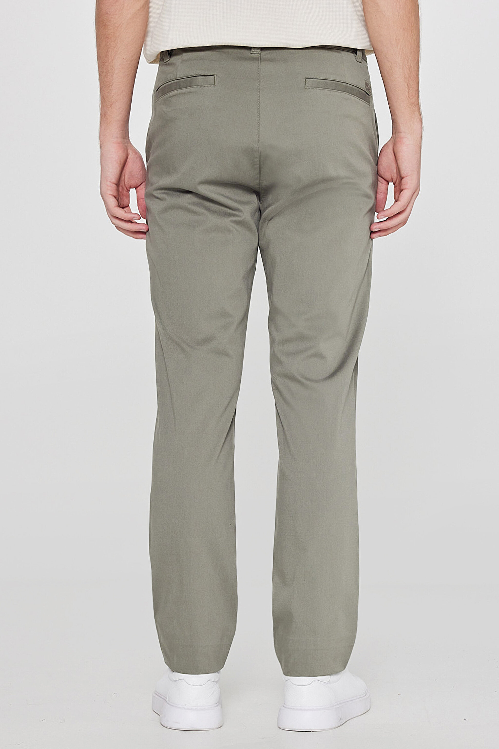 Pamuklu Slim Fit Dar Kesim Esnek Chino Pantolon - Khaki-L2610076801 (görsel 4)