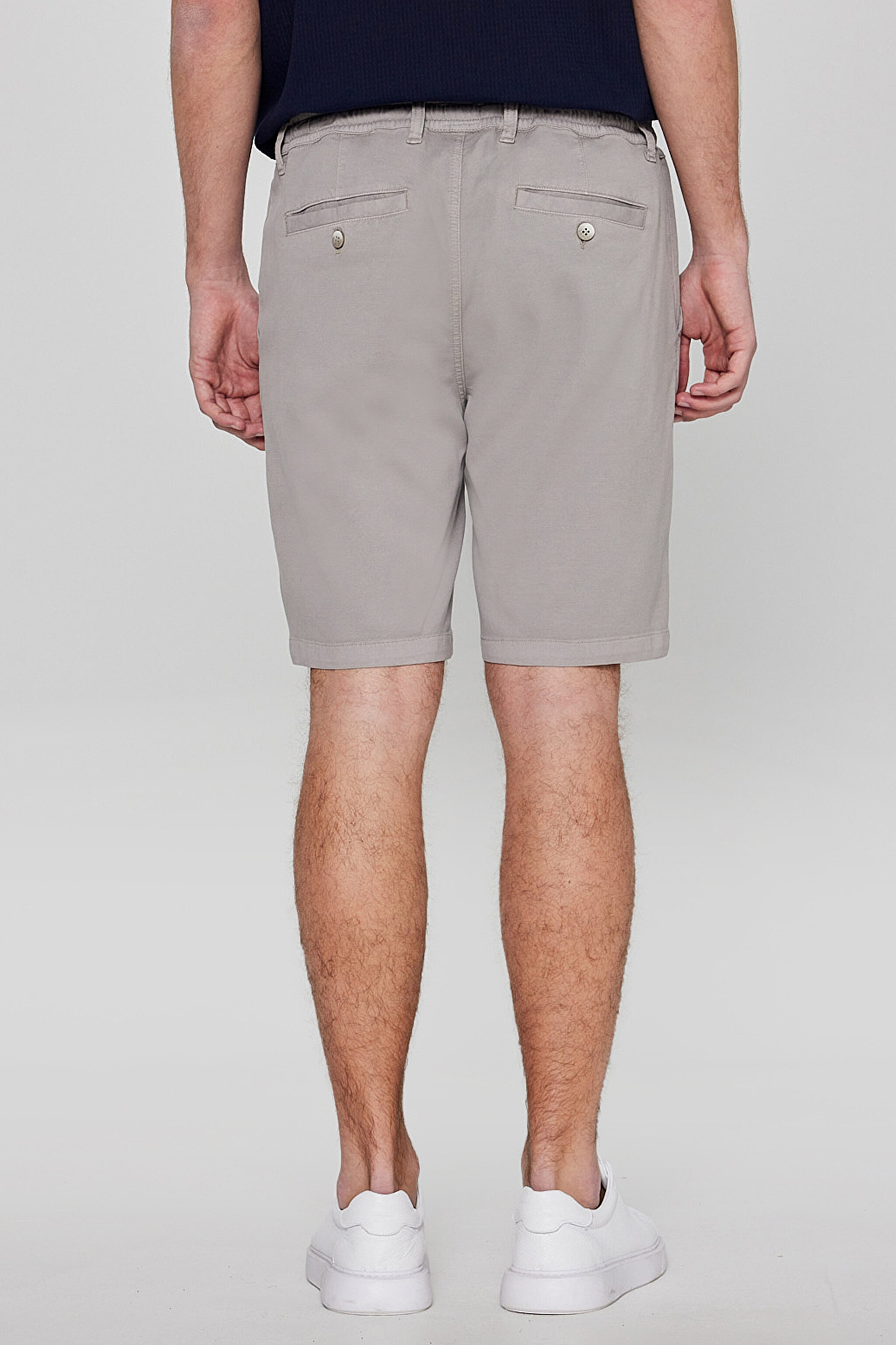 Yumuşak Dokulu Relaxed Fit Rahat Kesim Cepli Şort - Stone-L2610080013 (görsel 4)