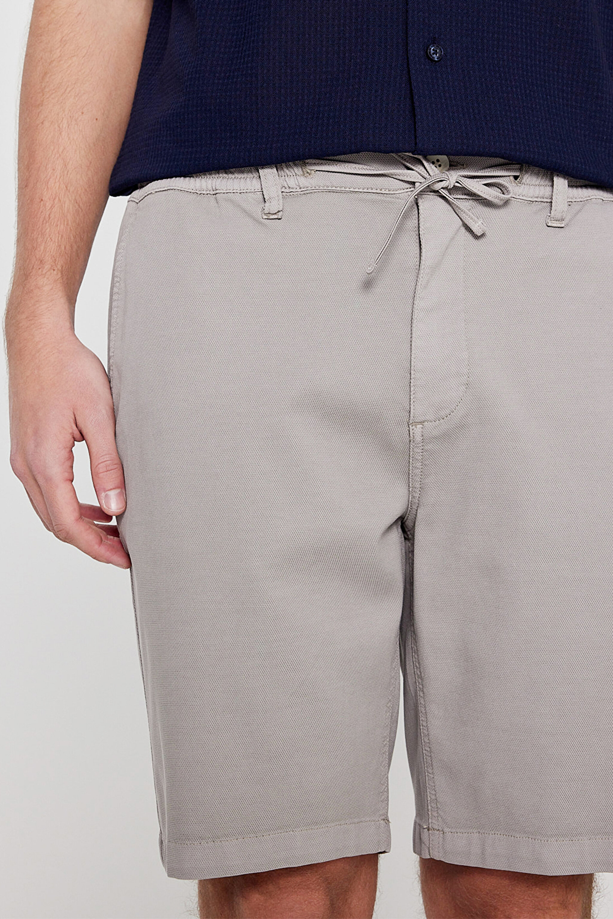 Yumuşak Dokulu Relaxed Fit Rahat Kesim Cepli Şort - Stone-L2610080013 (görsel 5)