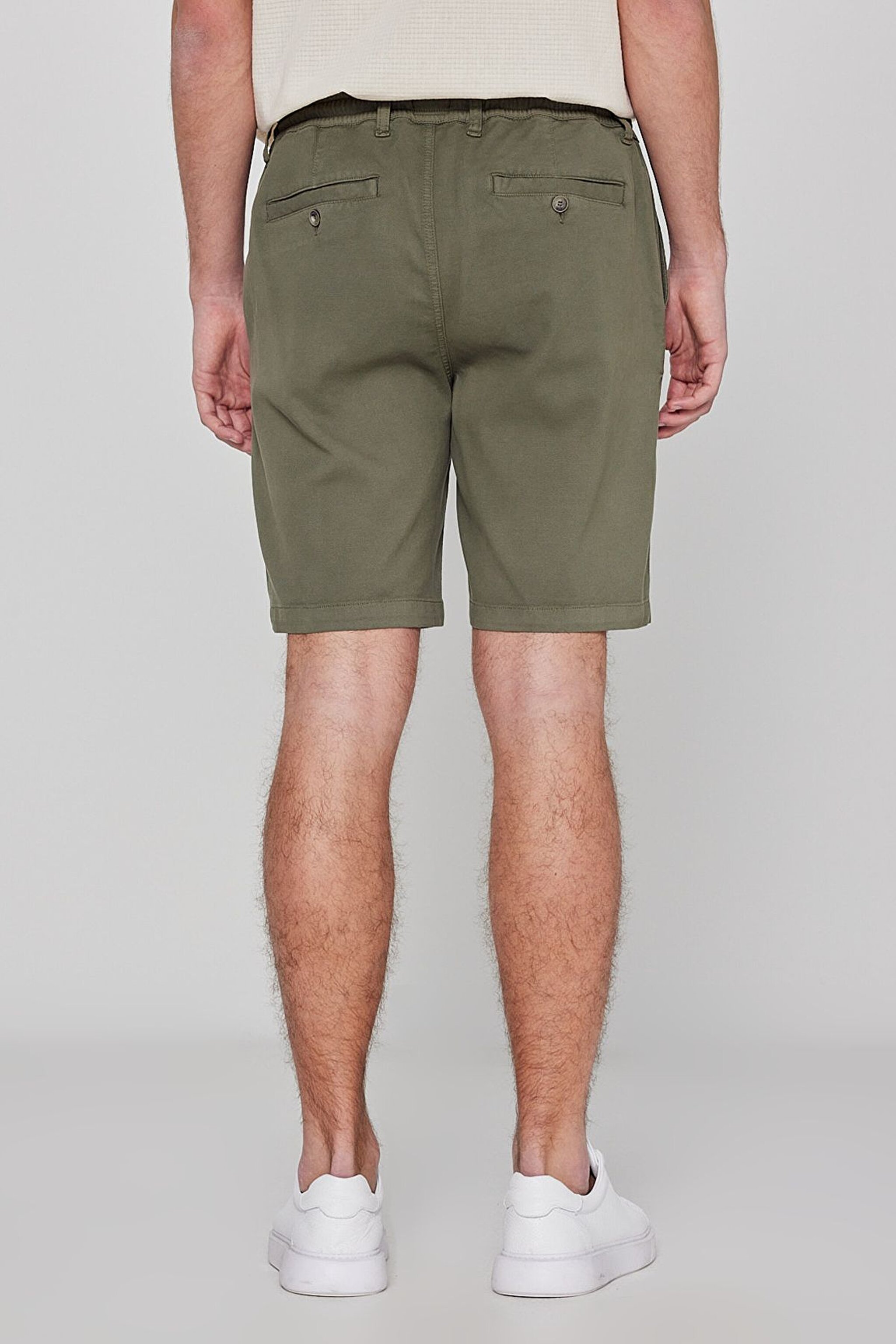 Yumuşak Dokulu Relaxed Fit Rahat Kesim Cepli Şort - Khaki-L2610080801 (görsel 4)