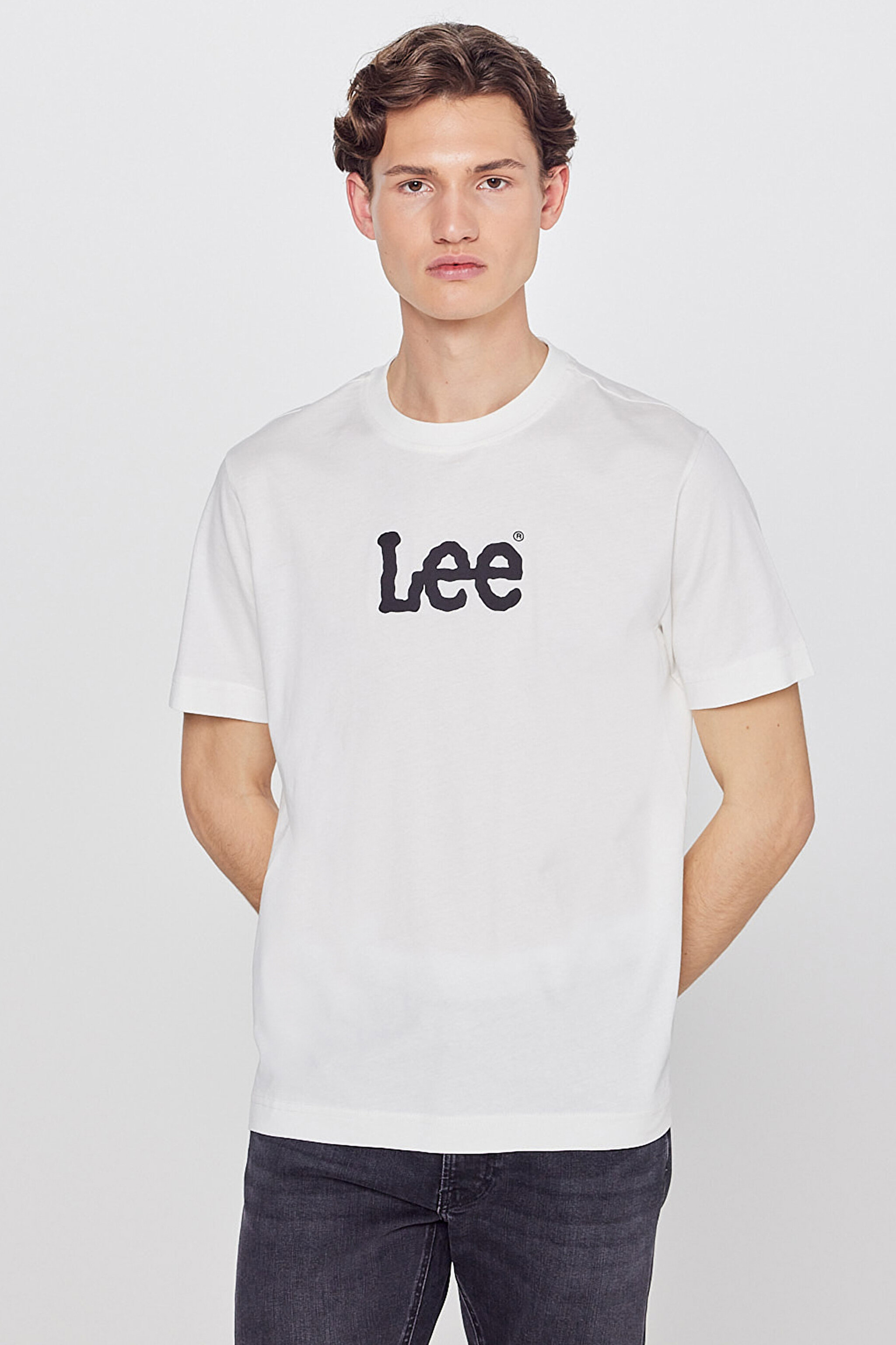 %100 Pamuk Nefes Alan Kumaş Regular Fit Logo Detaylı Tişört - Off White-L2610100102 (görsel 2)