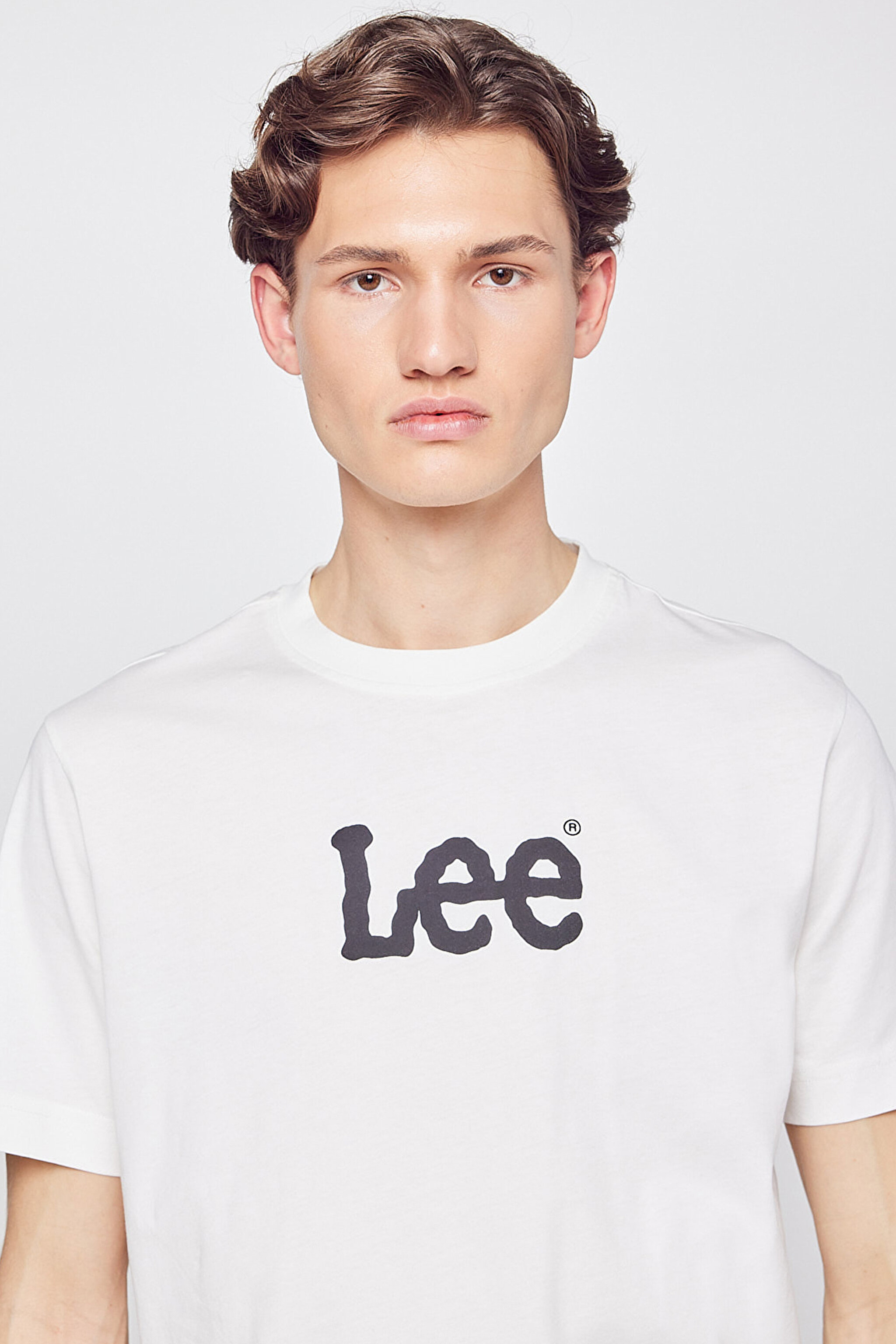 %100 Pamuk Nefes Alan Kumaş Regular Fit Logo Detaylı Tişört - Off White-L2610100102 (görsel 4)