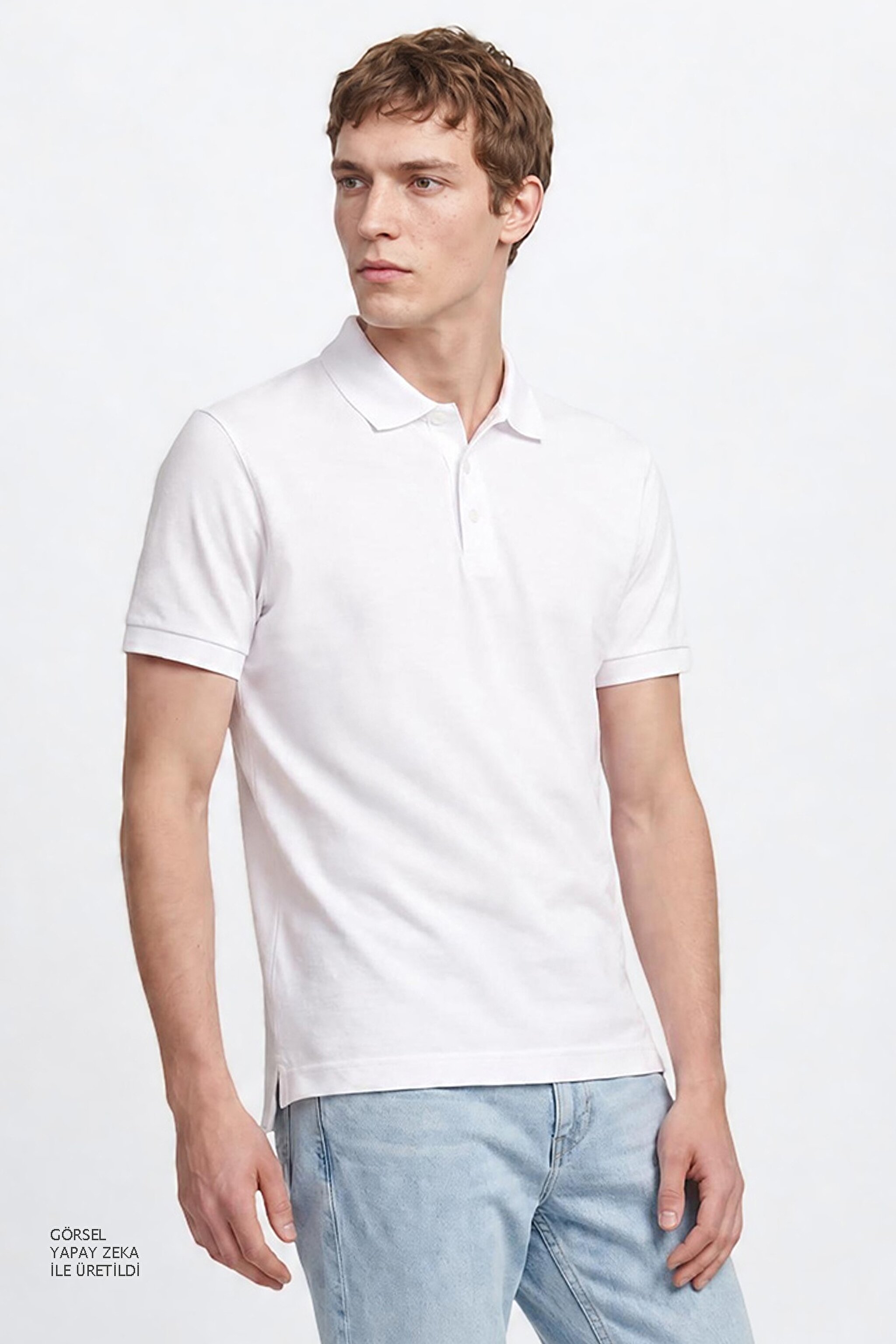 Pamuklu Regular Fit Normal Kesim Polo Yaka Tişört - White-L2610160100 (görsel 2)