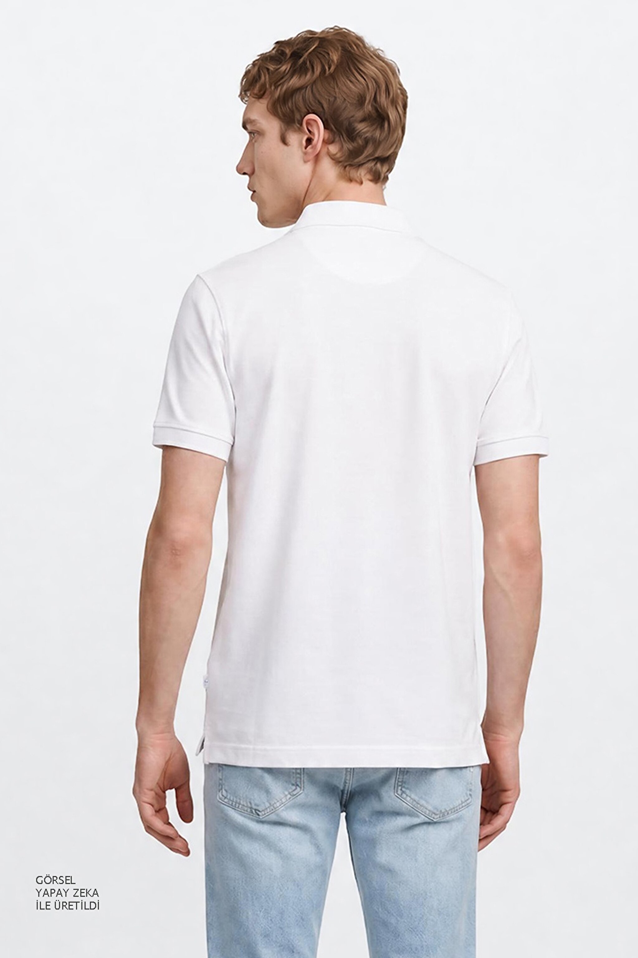 Pamuklu Regular Fit Normal Kesim Polo Yaka Tişört - White-L2610160100 (görsel 5)