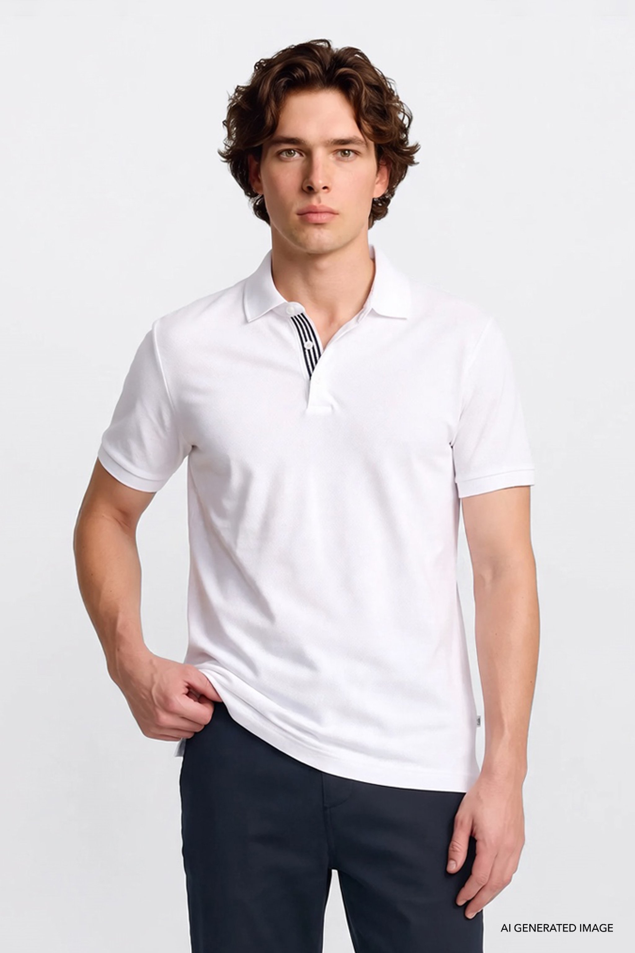 Pamuklu Regular Fit Normal Kesim Polo Yaka Tişört - White-L2610160100 (görsel 2)