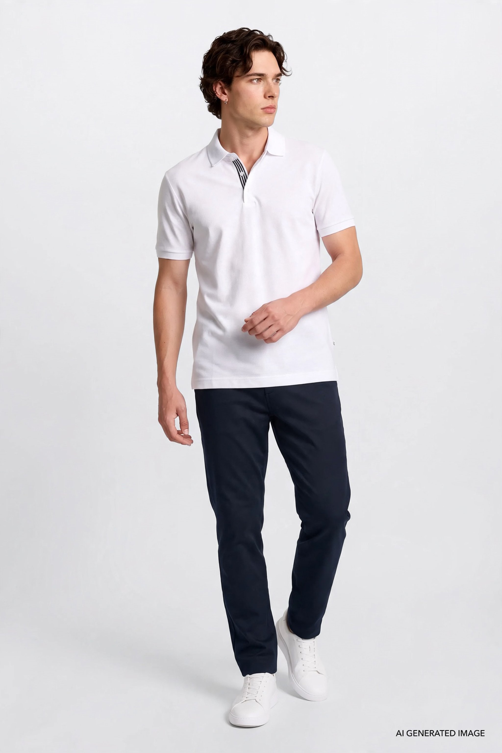 Pamuklu Regular Fit Normal Kesim Polo Yaka Tişört - White-L2610160100 (görsel 3)