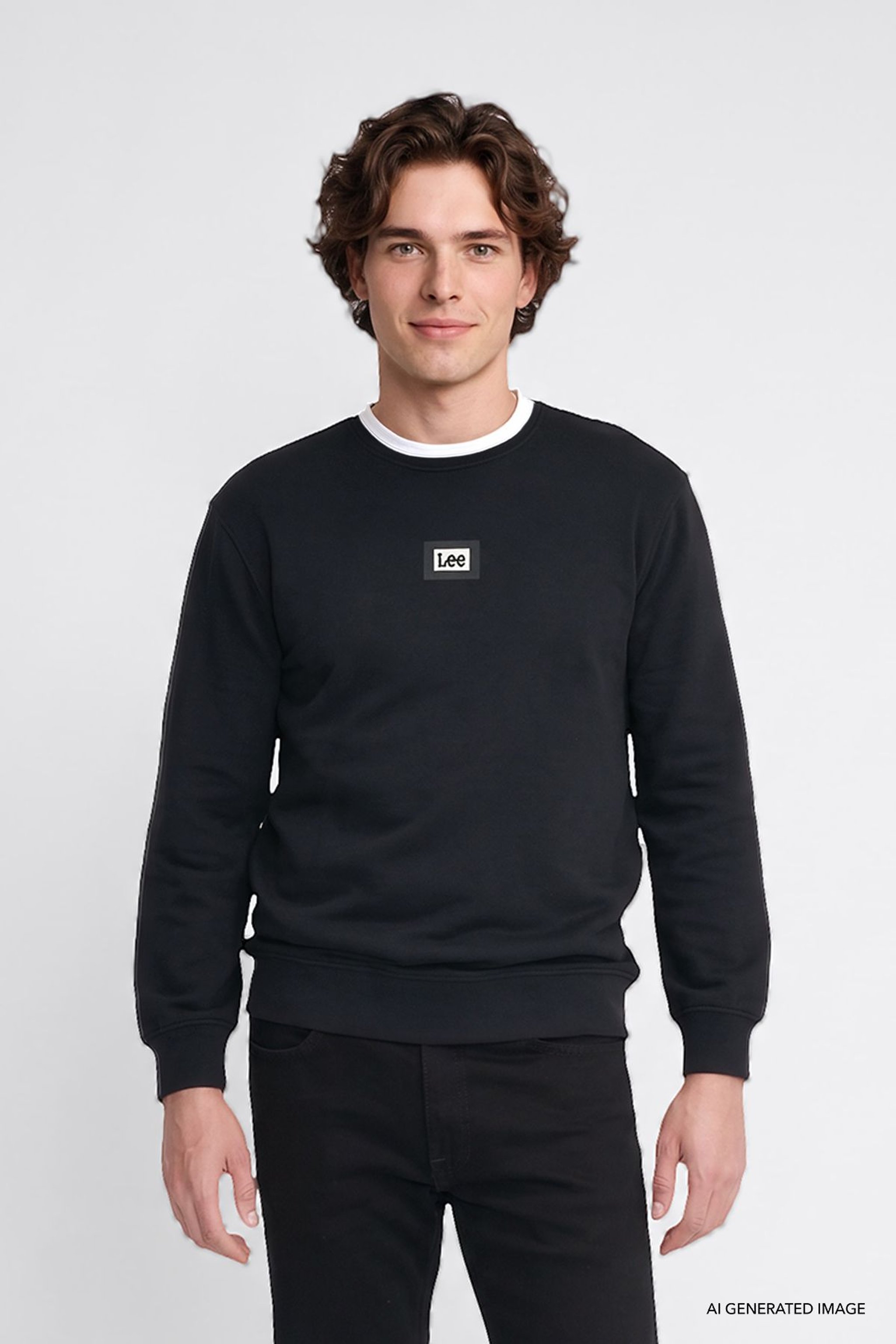 Pamuklu Regular Fit Normal Kesim Bisiklet Yaka Sweatshirt - Black-L2620075001