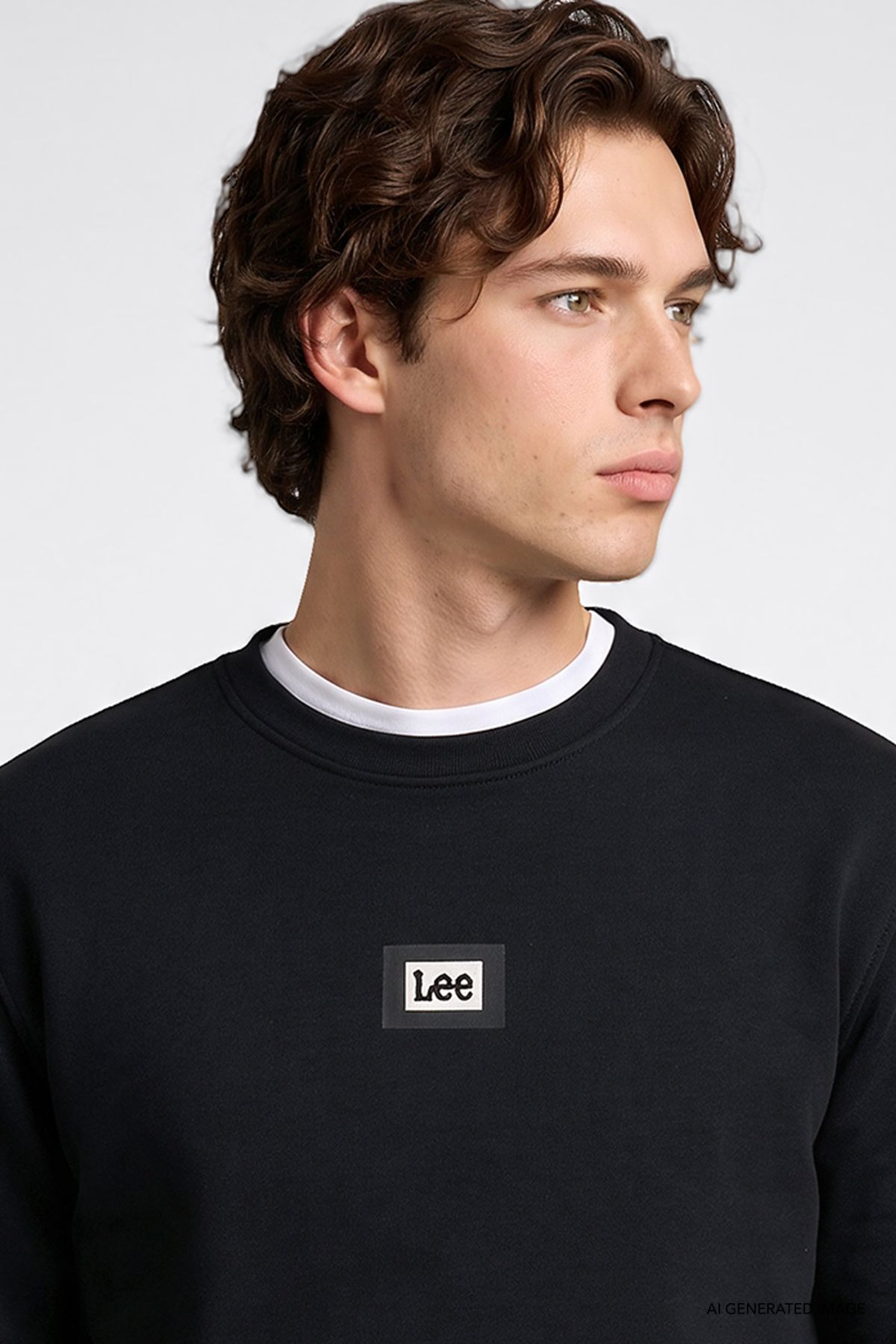 Pamuklu Regular Fit Normal Kesim Bisiklet Yaka Sweatshirt - Black-L2620075001 (görsel 3)