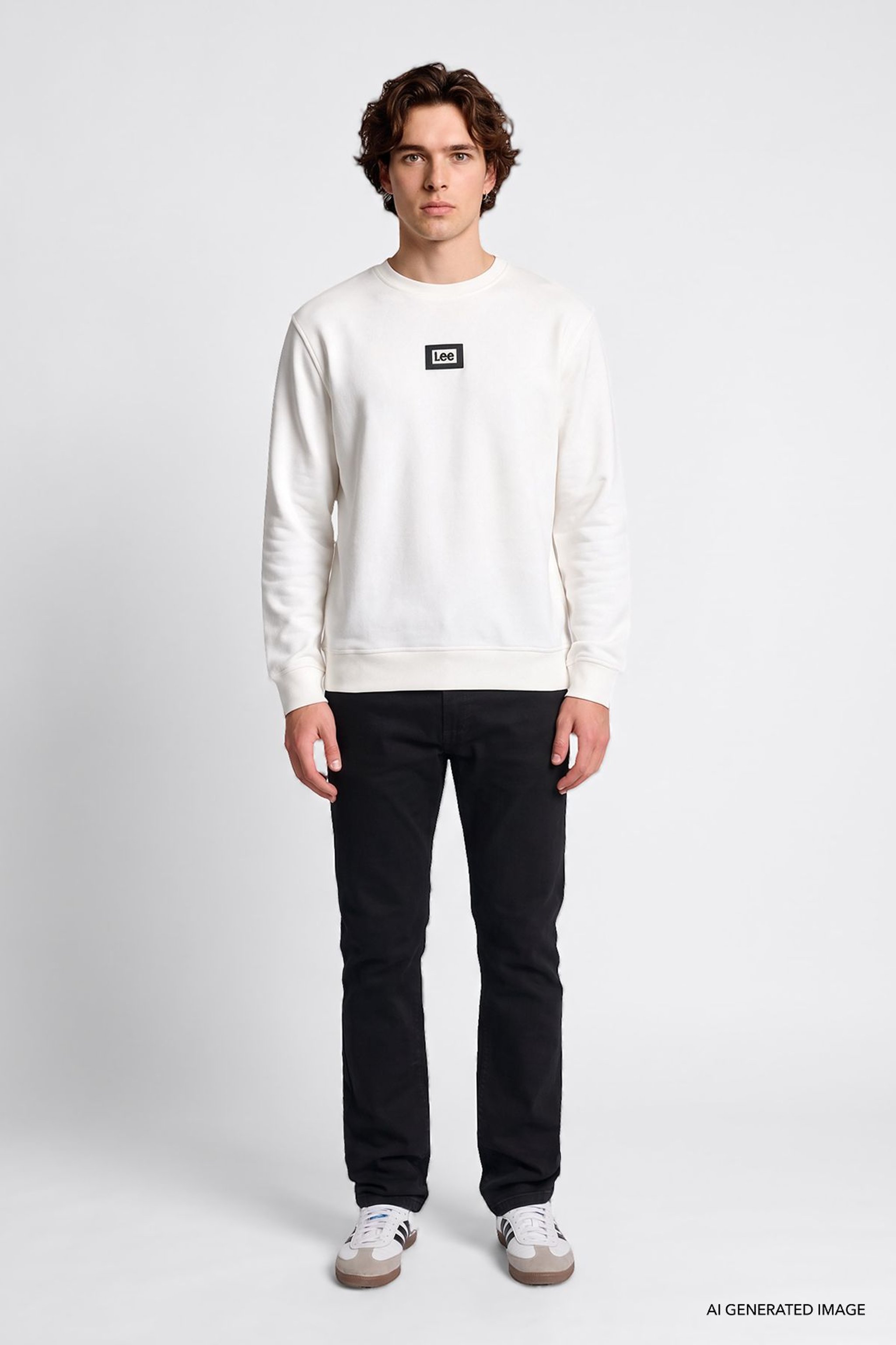 Pamuklu Regular Fit Normal Kesim Bisiklet Yaka Sweatshirt - Off White-L2620075102 (görsel 2)