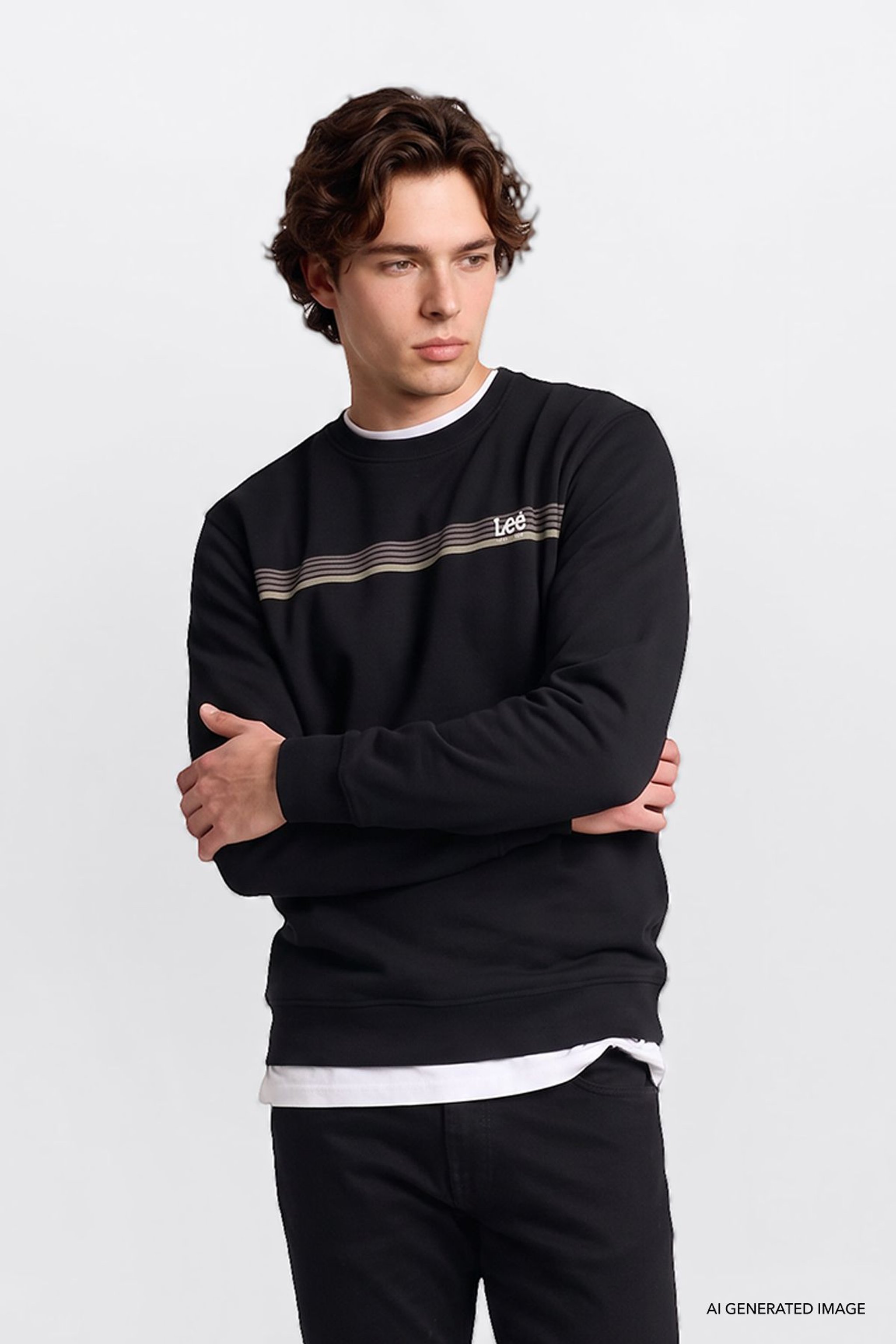 Pamuklu Regular Fit Normal Kesim Logo Detaylı Sweatshirt - Black-L2620151001